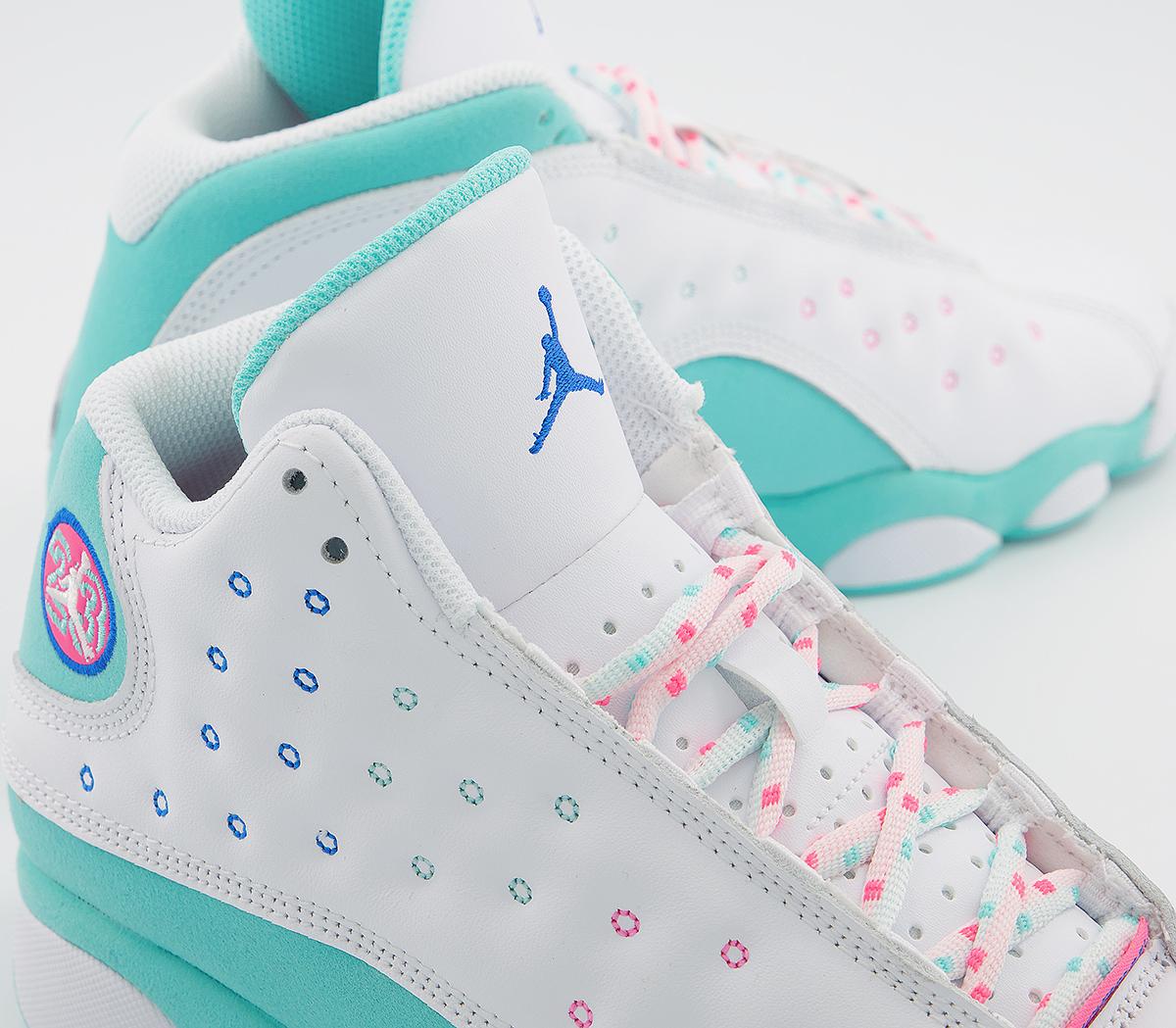 air jordan 13 aurora green pink