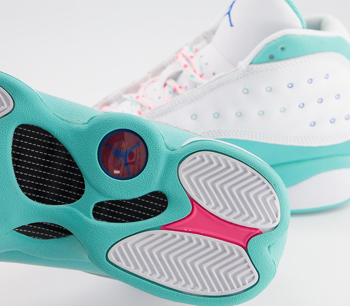 air jordan 13 aurora green pink