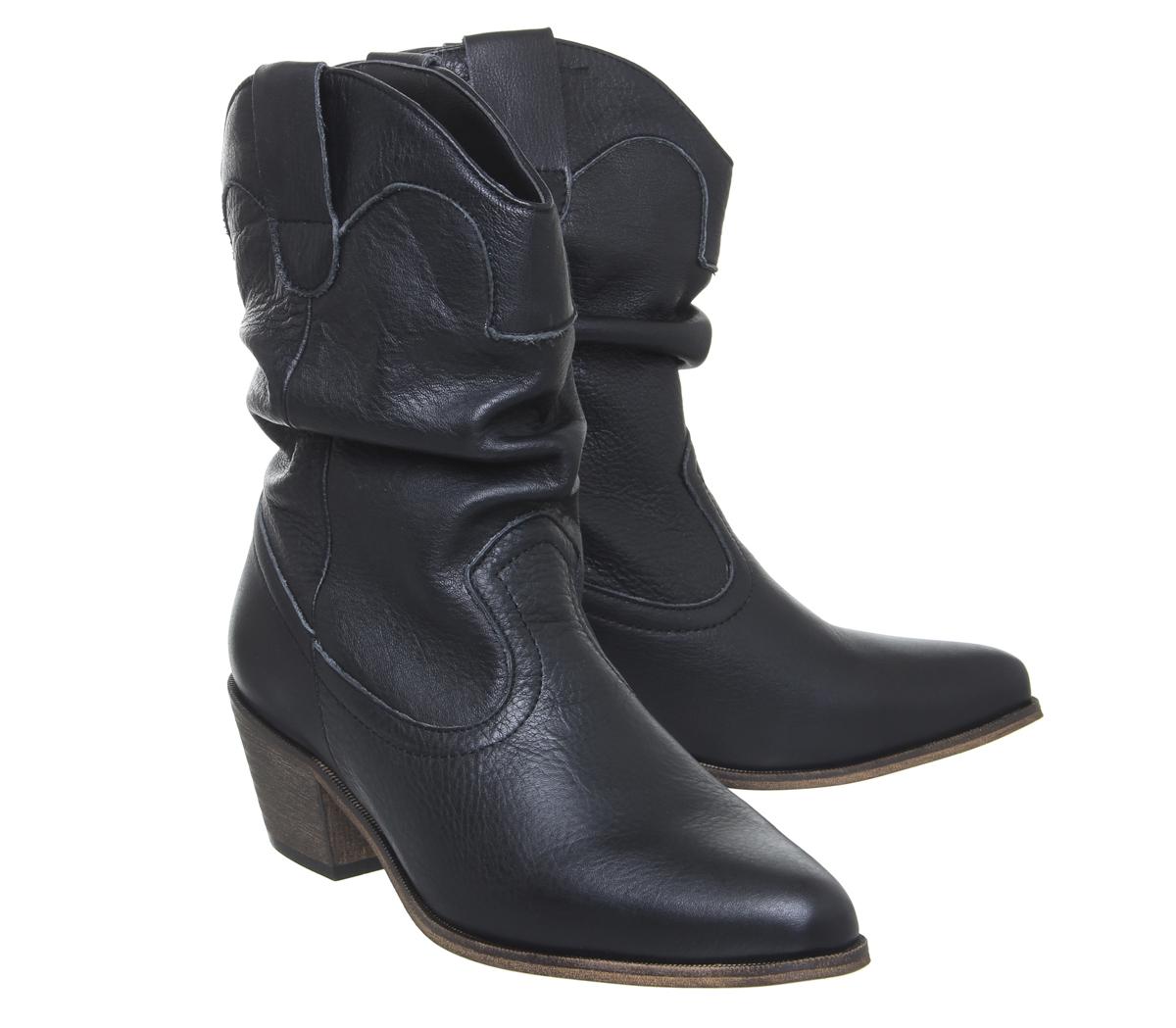 ruched leather ankle boots