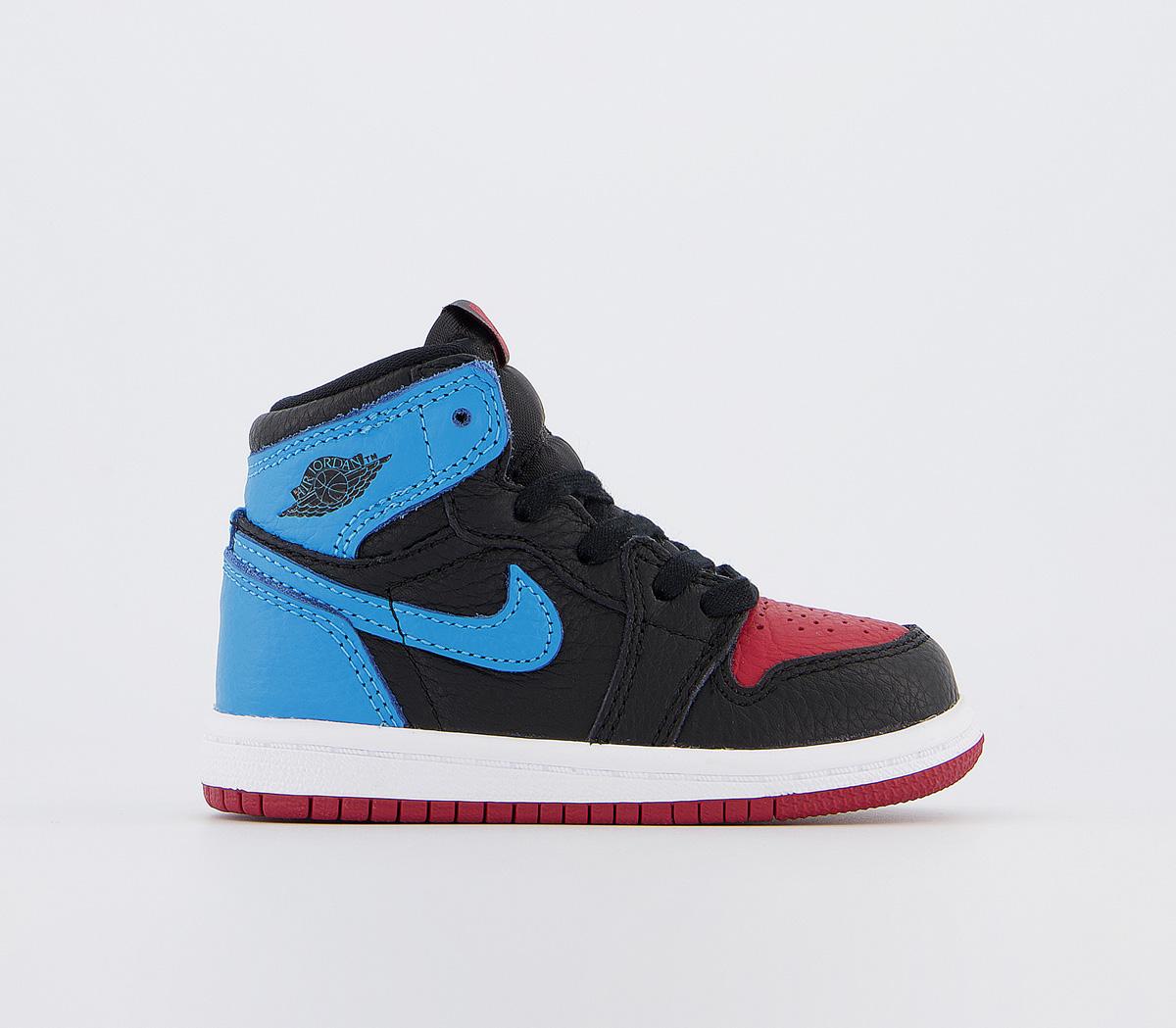 jordan 1 black powder blue gym red