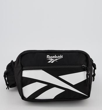 reebok black leather mid blue trainers