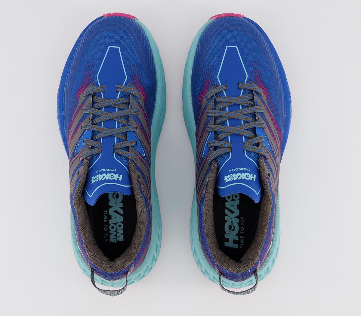 Hoka One One Speedgoat 4 Trainers Imperial Blue Pink Peacock F - Hers ...