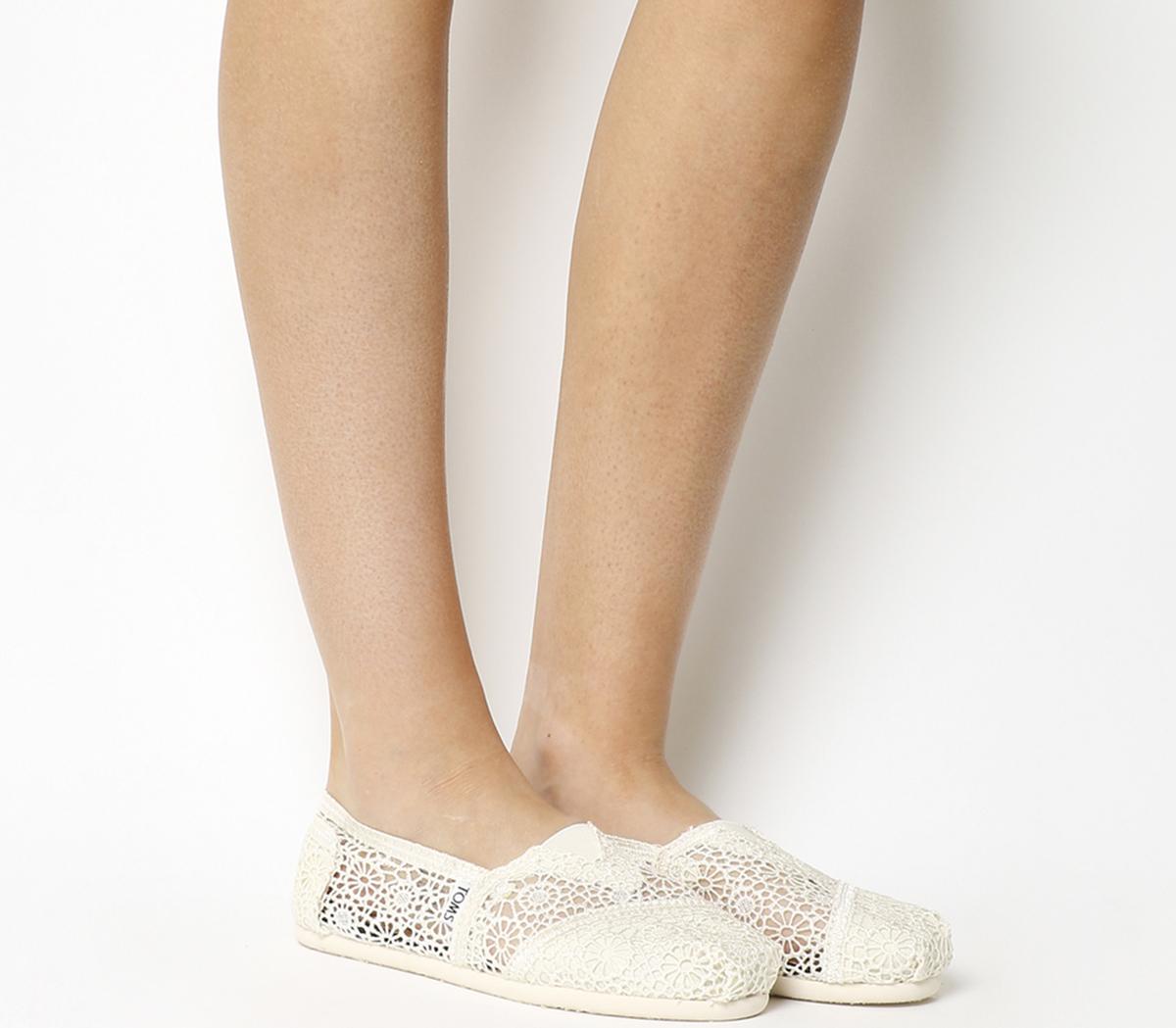 ivory crochet flats