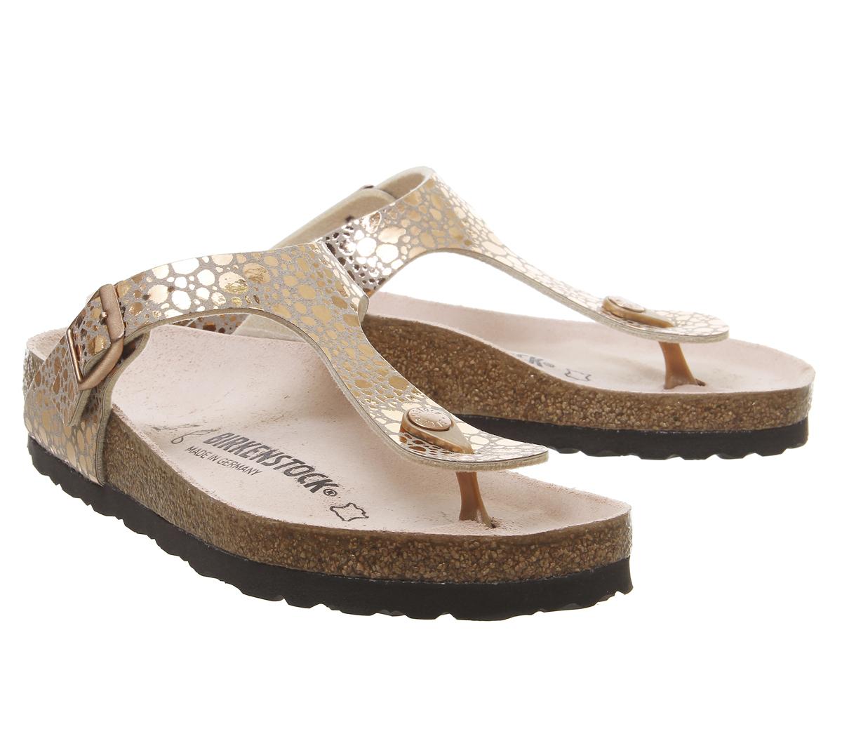 BIRKENSTOCK Toe Thong Footbeds Metallic Stones Copper - Women’s Sandals