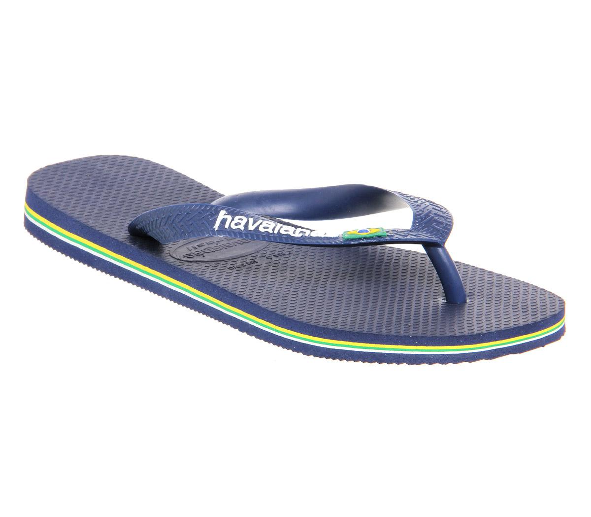 Havaianas Brazil Logo Flip Flop Navy Rubber - Sandals