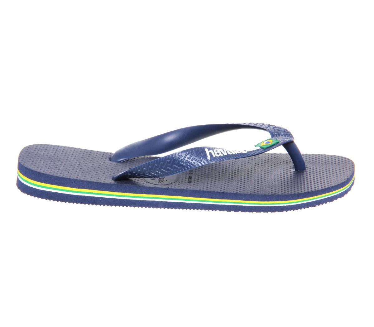 Havaianas Brazil Logo Flip Flop Navy Rubber - Women’s Sandals