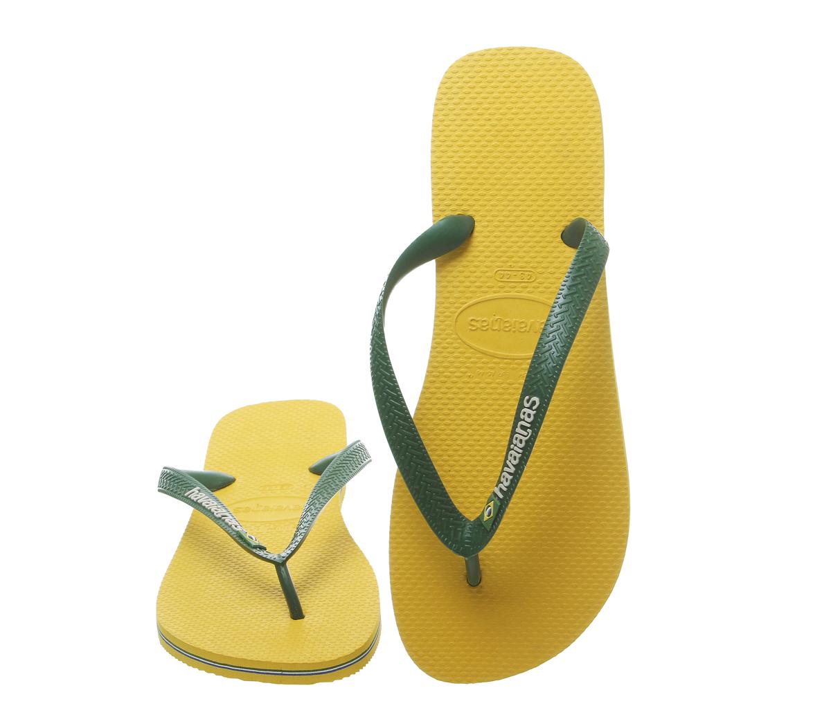 havaianas yellow flip flops