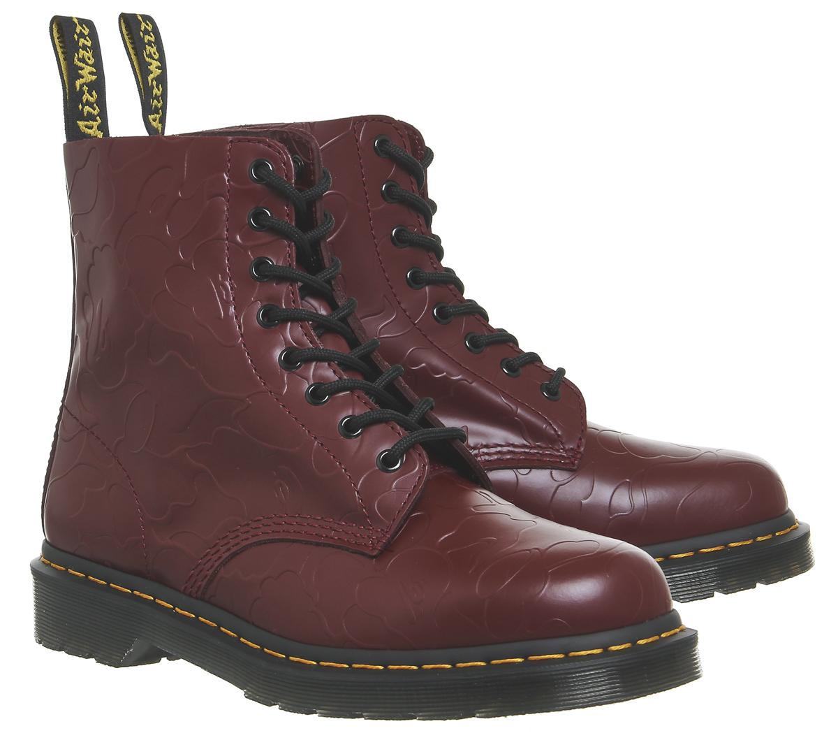 Dr. Martens Dm 8 Eye Lace Boot Cherry Red Bape Smooth