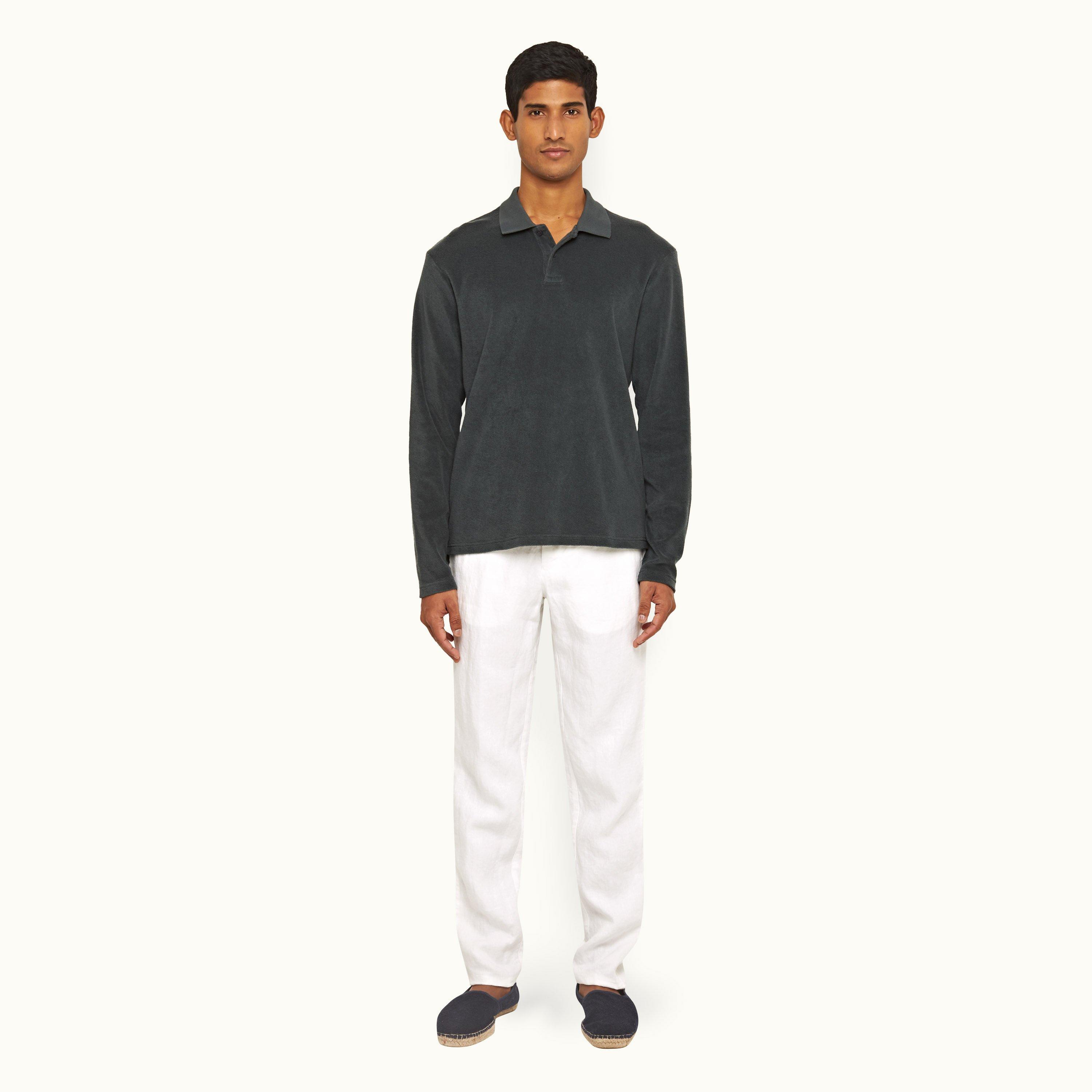 white linen trousers