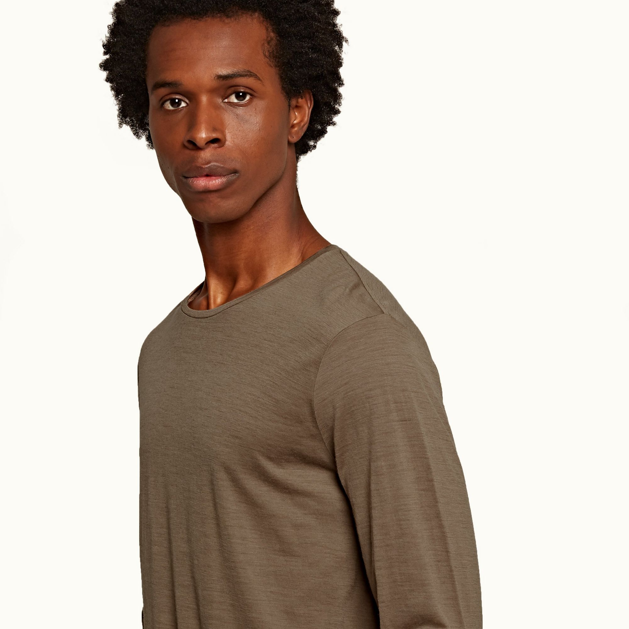 OB-T Long Sleeve Merino - Mens Long Sleeved T Shirt | Orlebar Brown