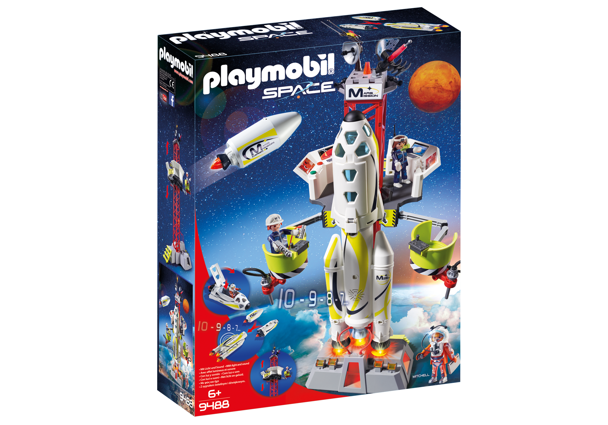 playmobil 6195 city action space rocket with launch site and flashing lights & sounds