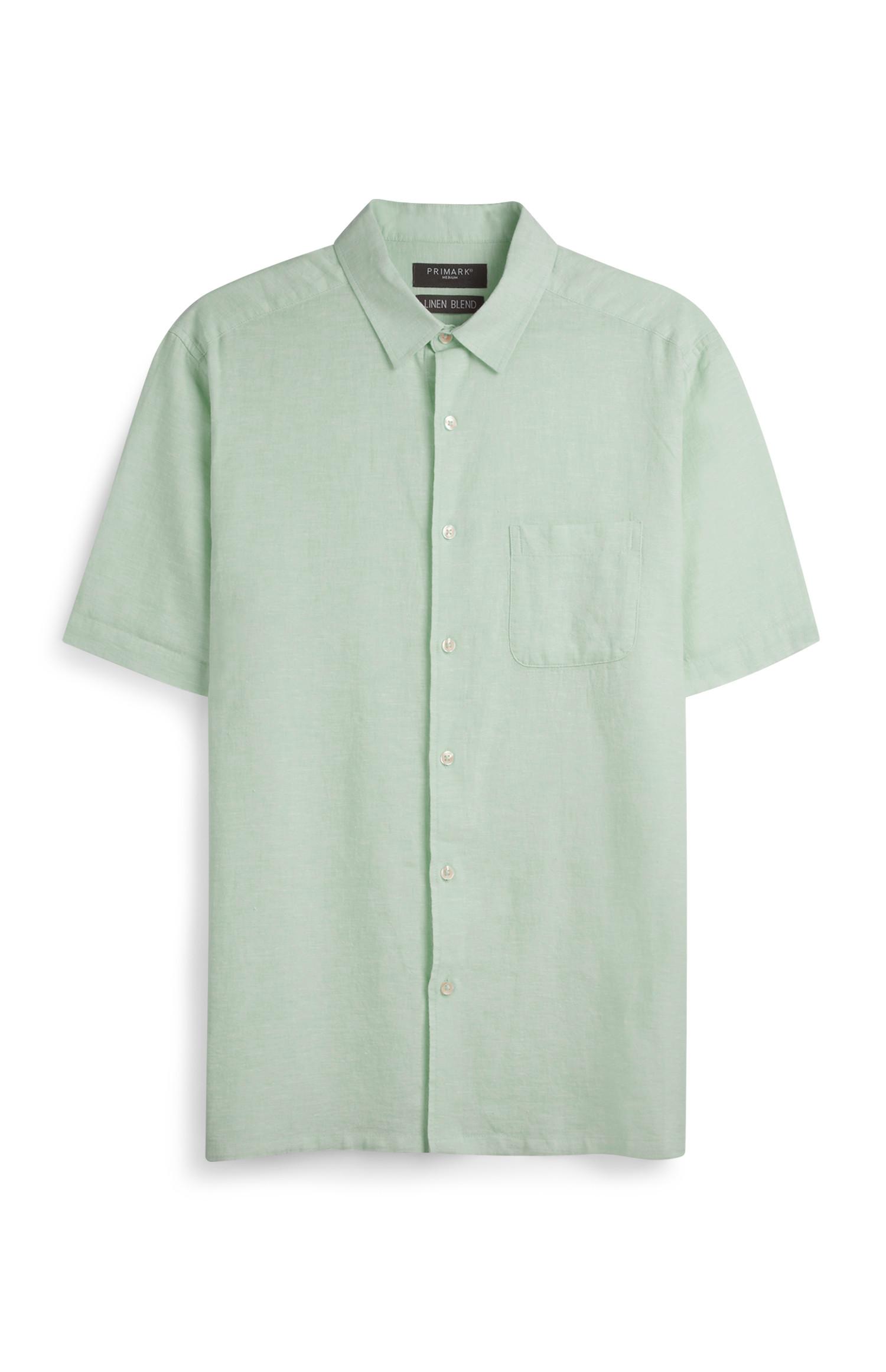 Blue Linen Shirt | Short Sleeve | Shirts | Mens | Categories | Primark UK