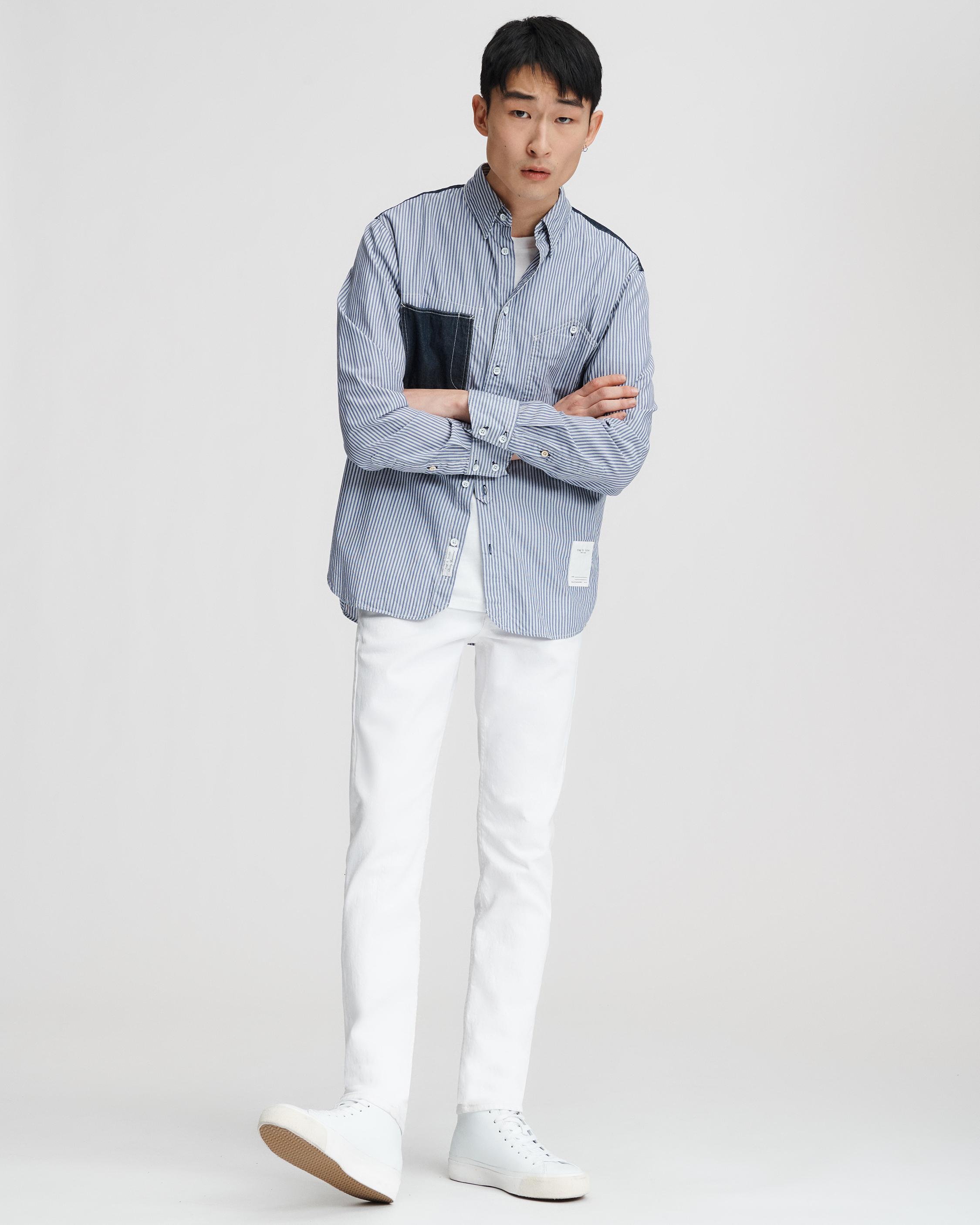 RAG & BONE FIT 1 IN WHITE BROKEN TWILL
