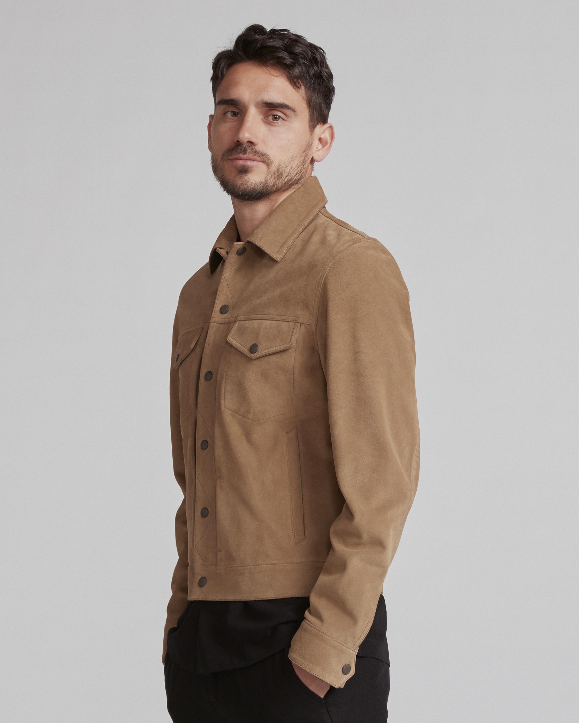 rag & bone suede trucker jacket