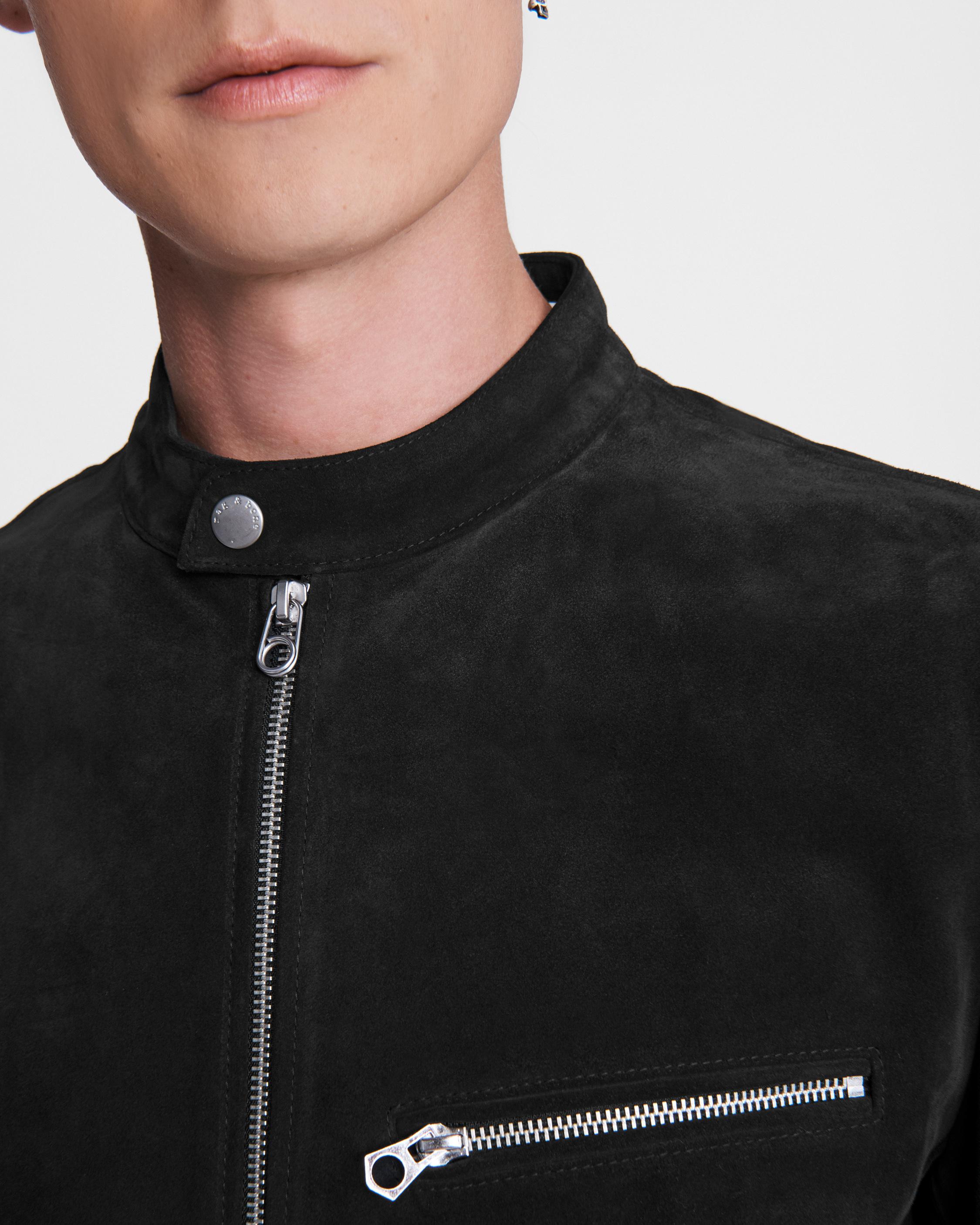 black suede racer jacket