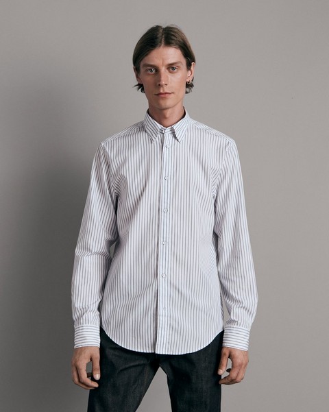 RAG & BONE Zac Stripe Cotton Shirt