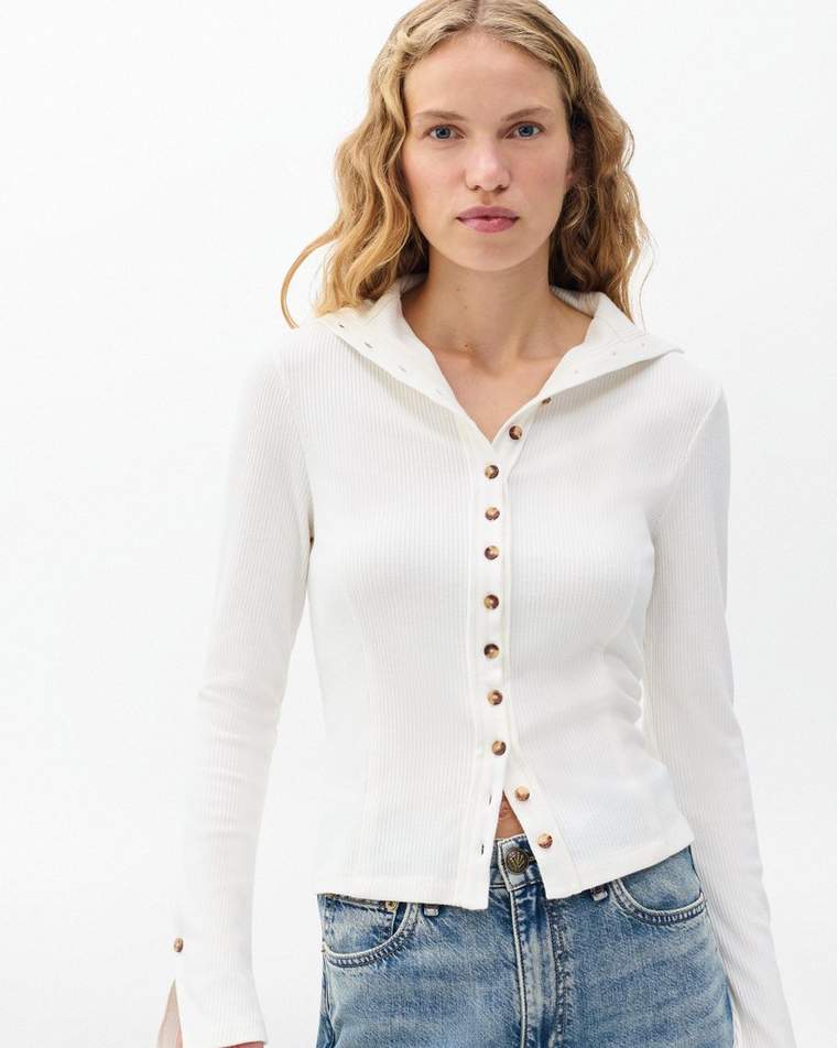 The Knit Ribbed Buttoned Cardigan