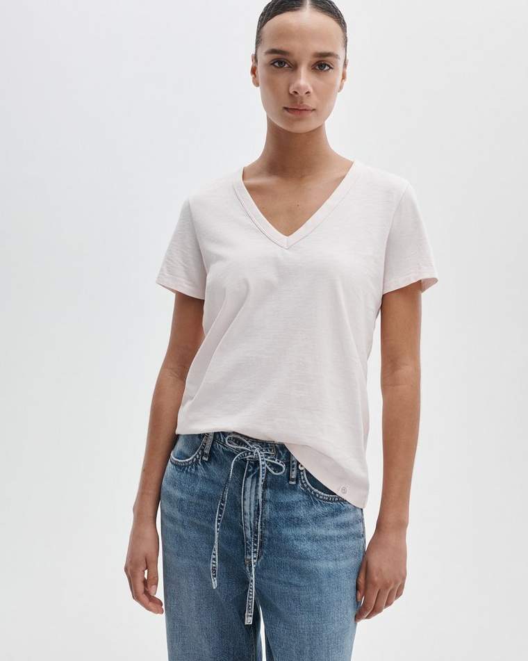 rag & bone Women's The Slub Vee, Mauve