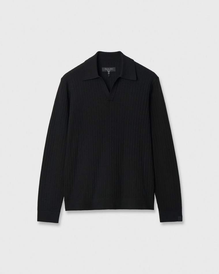 Osborne Ribbed Wool-silk Polo