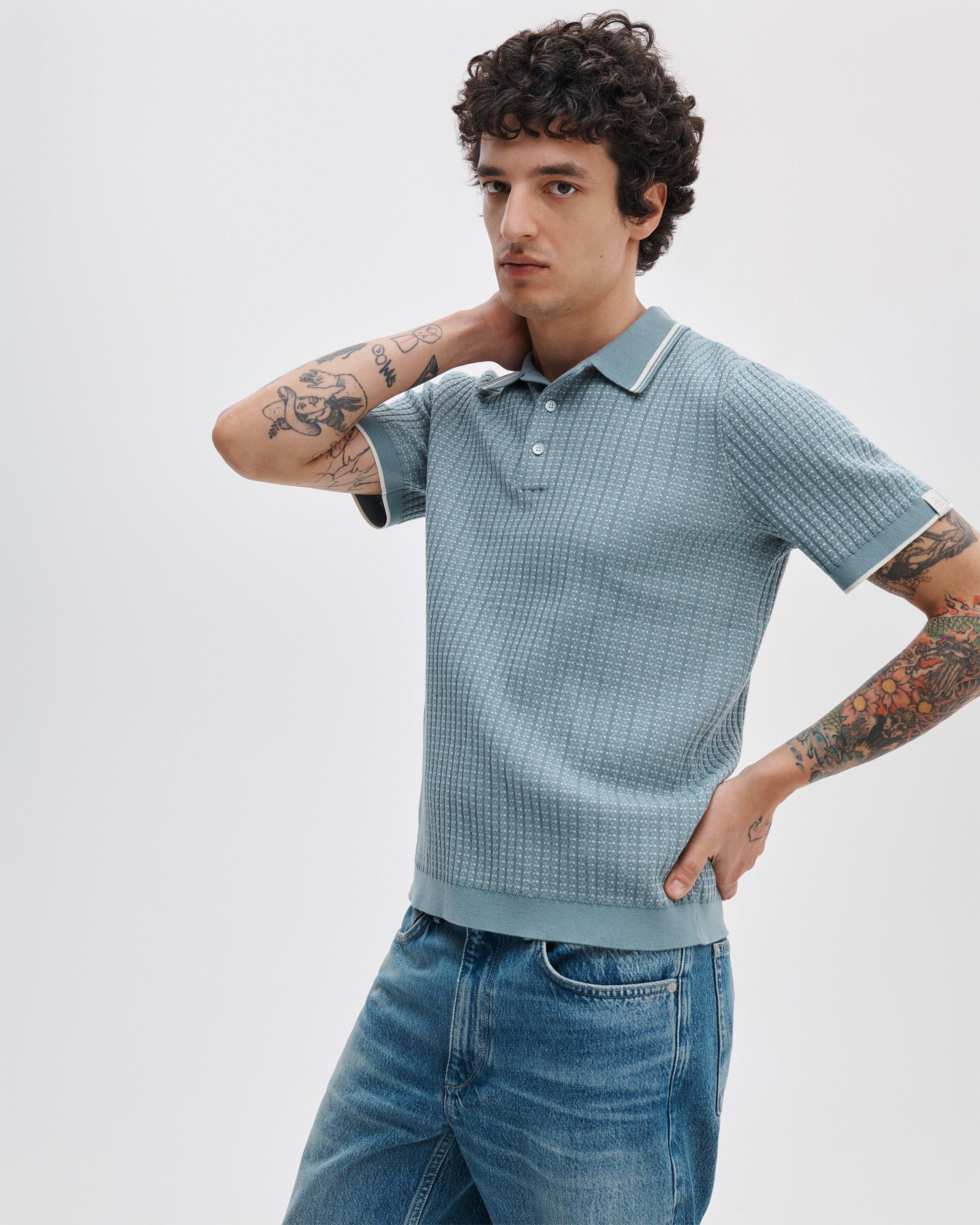 Men & apos;s Harvey Rib-Knit Polo Shirt
