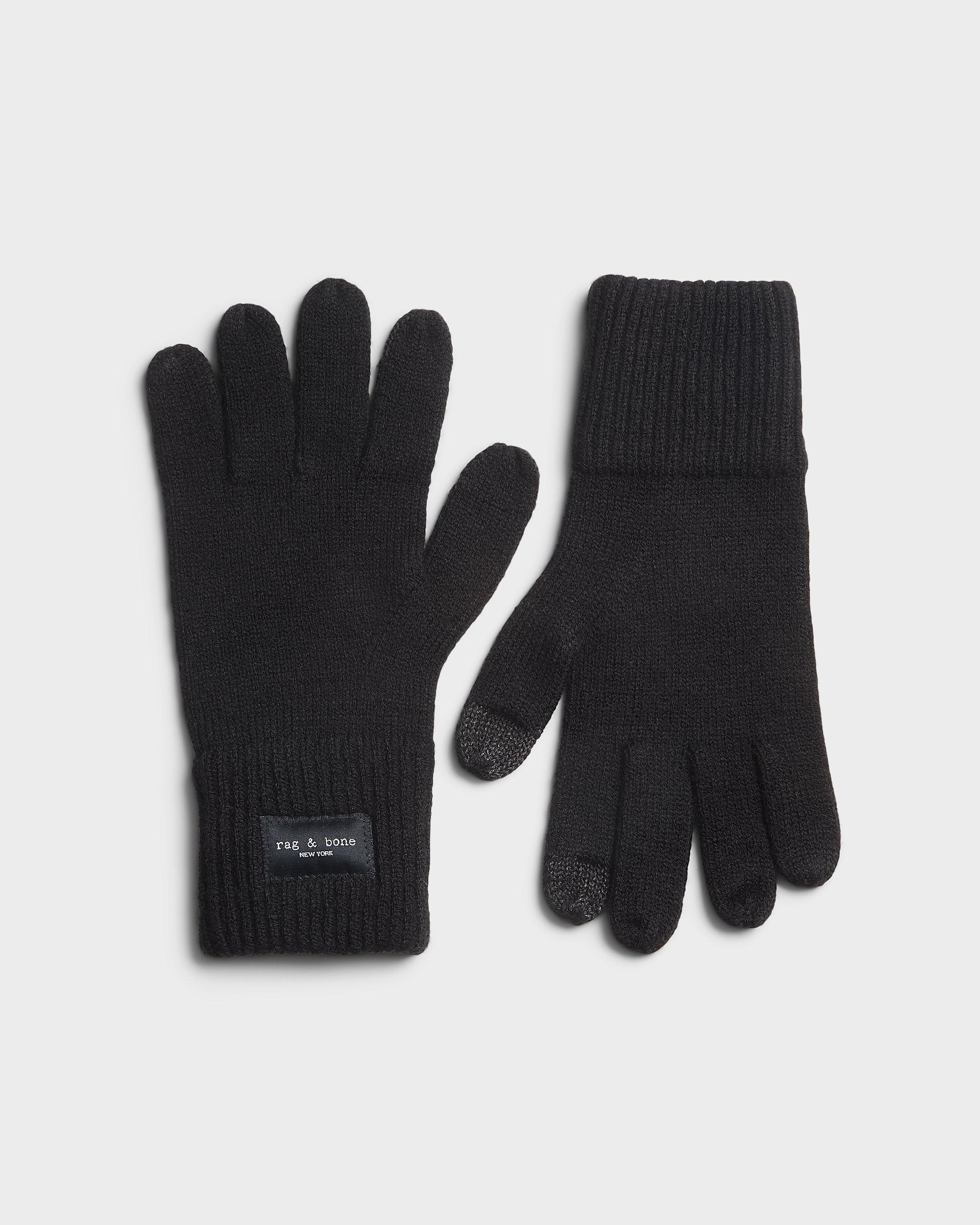 rag & bone Blake Wool Blend Tech Gloves Black One Size