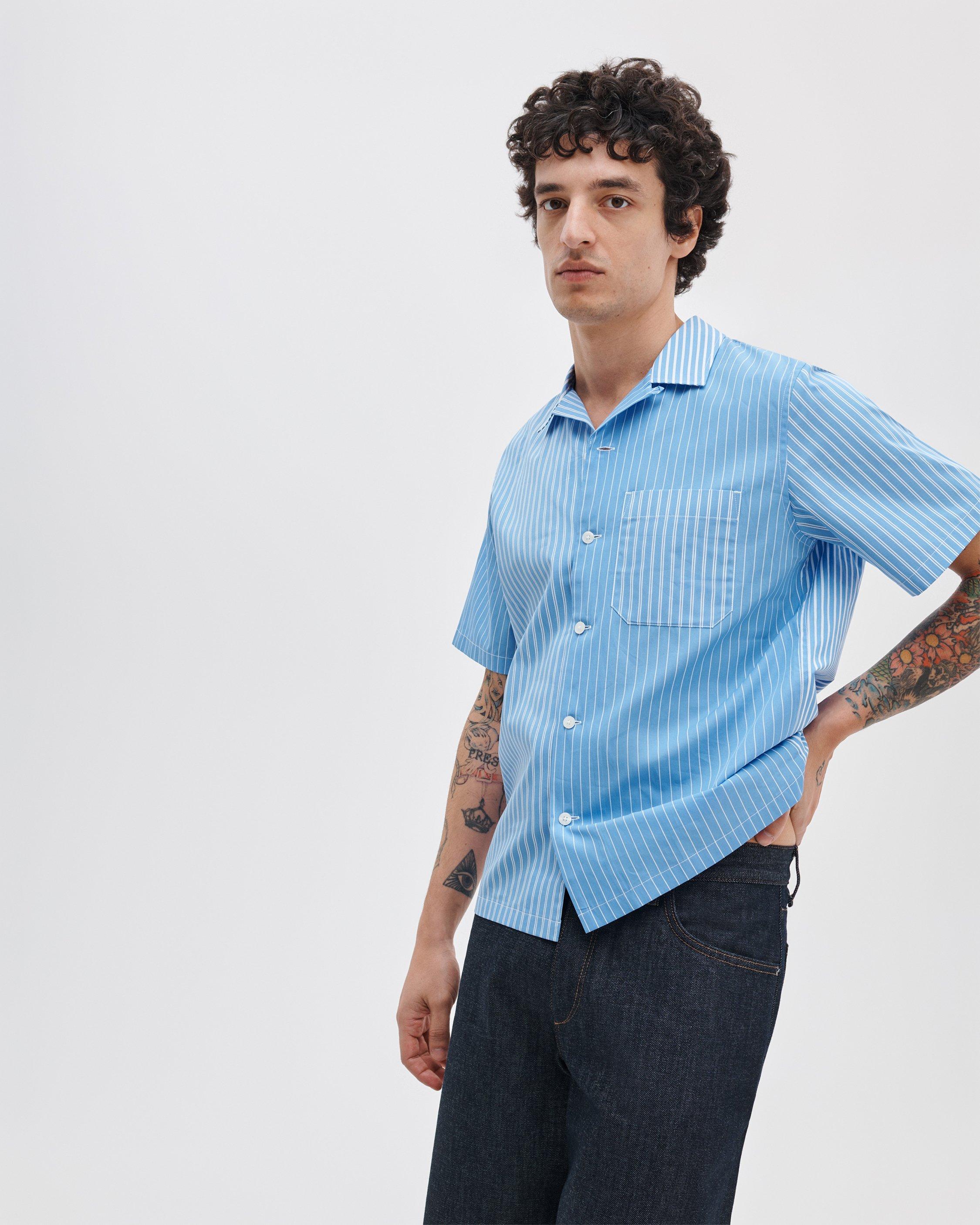 Men & apos;s Avery Poplin Stripe Short-Sleeve Shirt