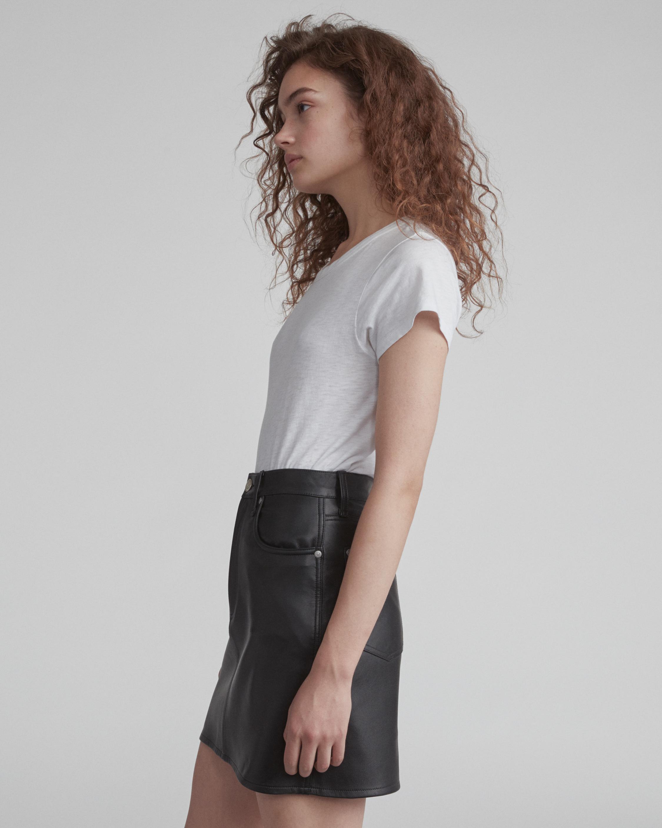 rag and bone moss leather skirt
