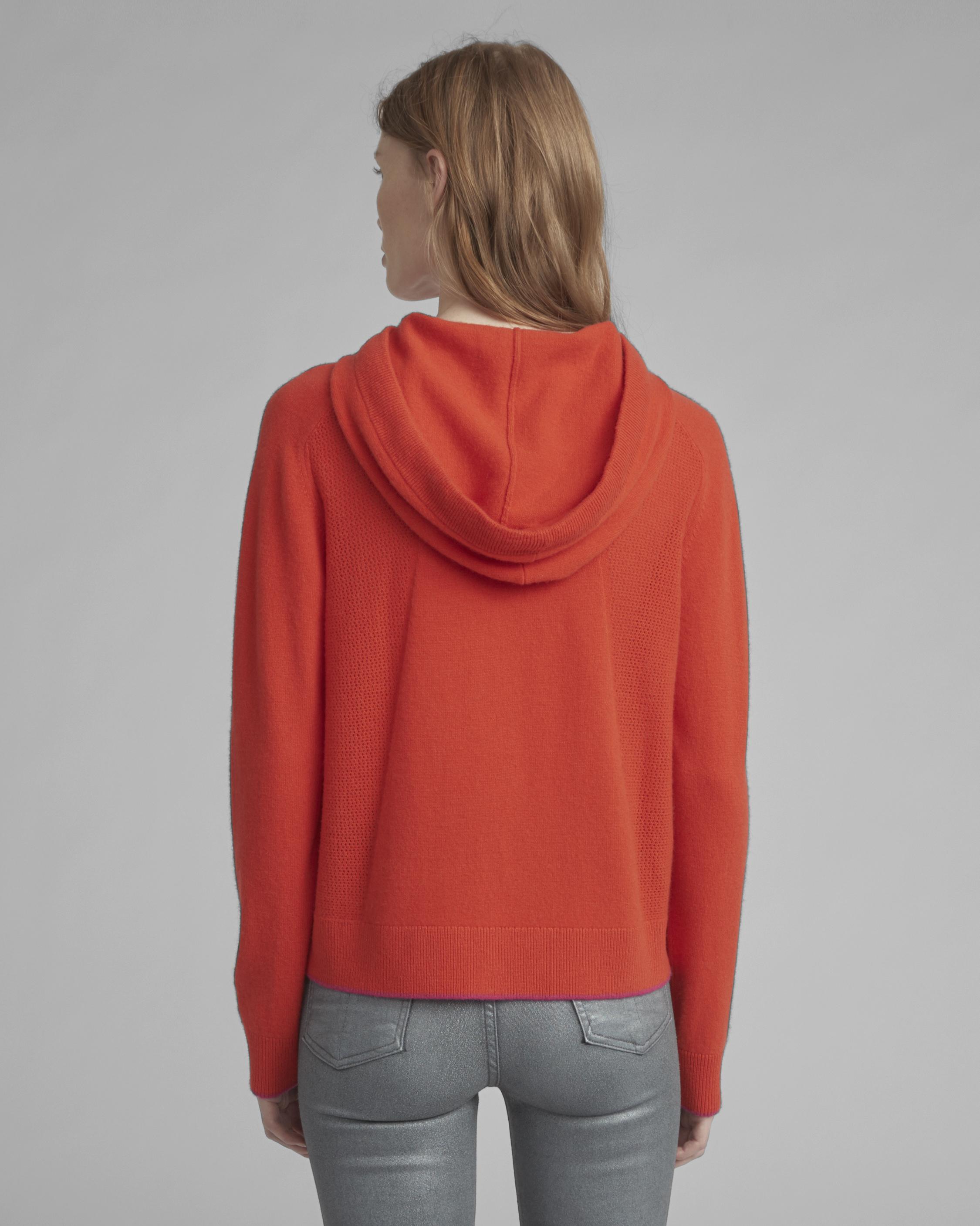 red cashmere hoodie