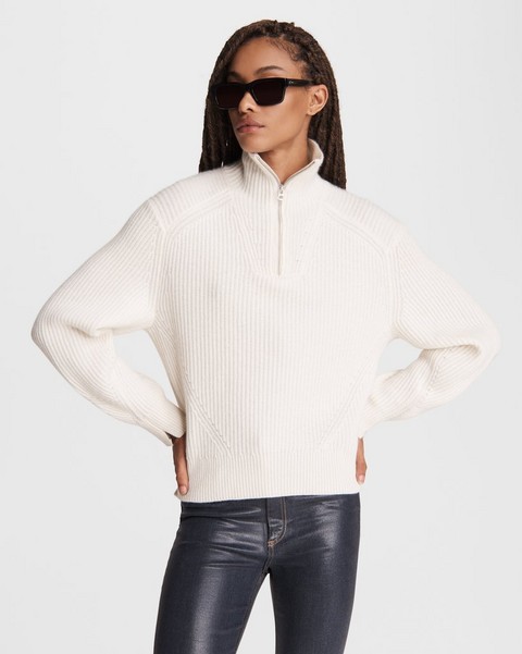 RAG & BONE Pierce Cashmere Half Zip Sweater
