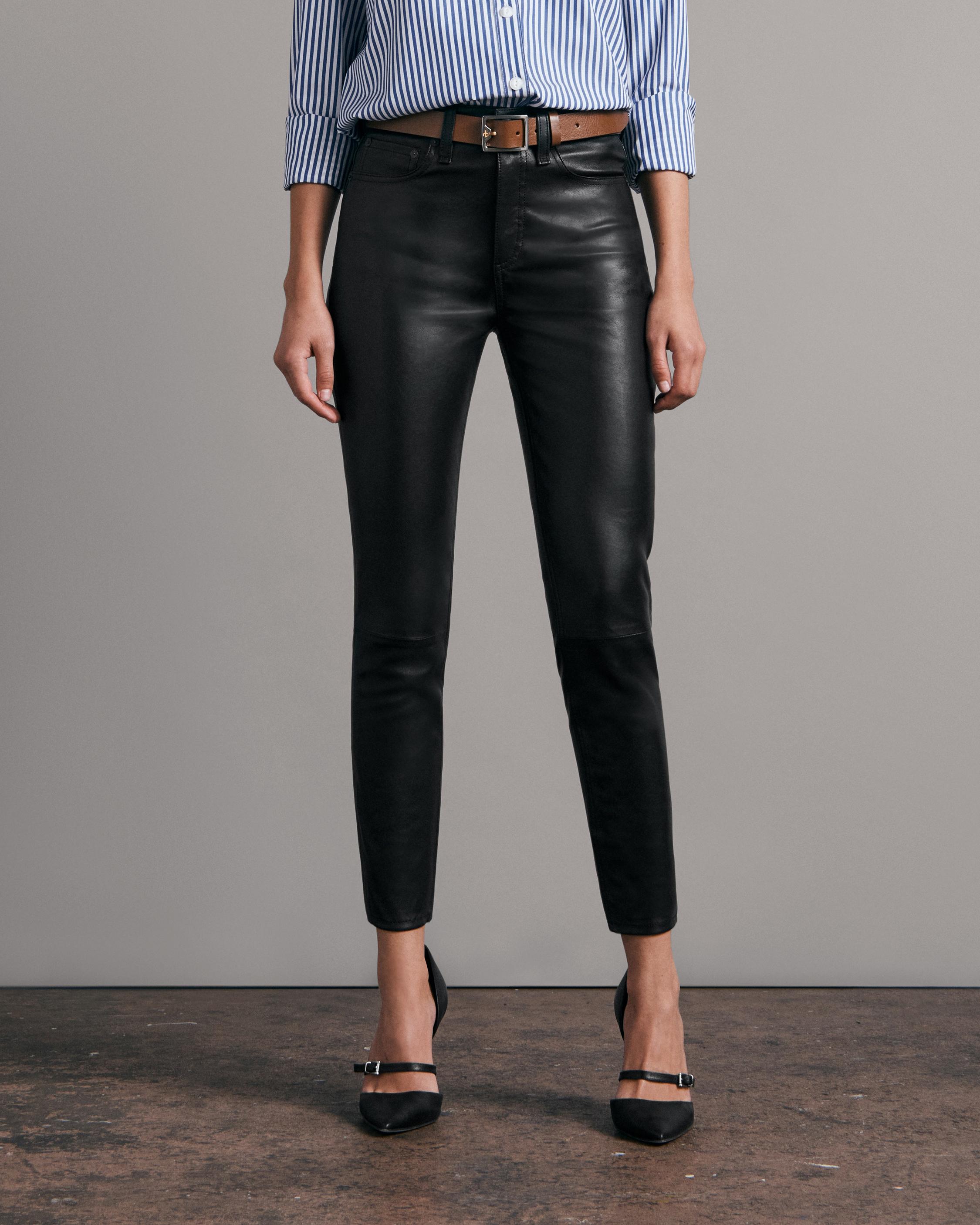 rag and bone high rise leather pants