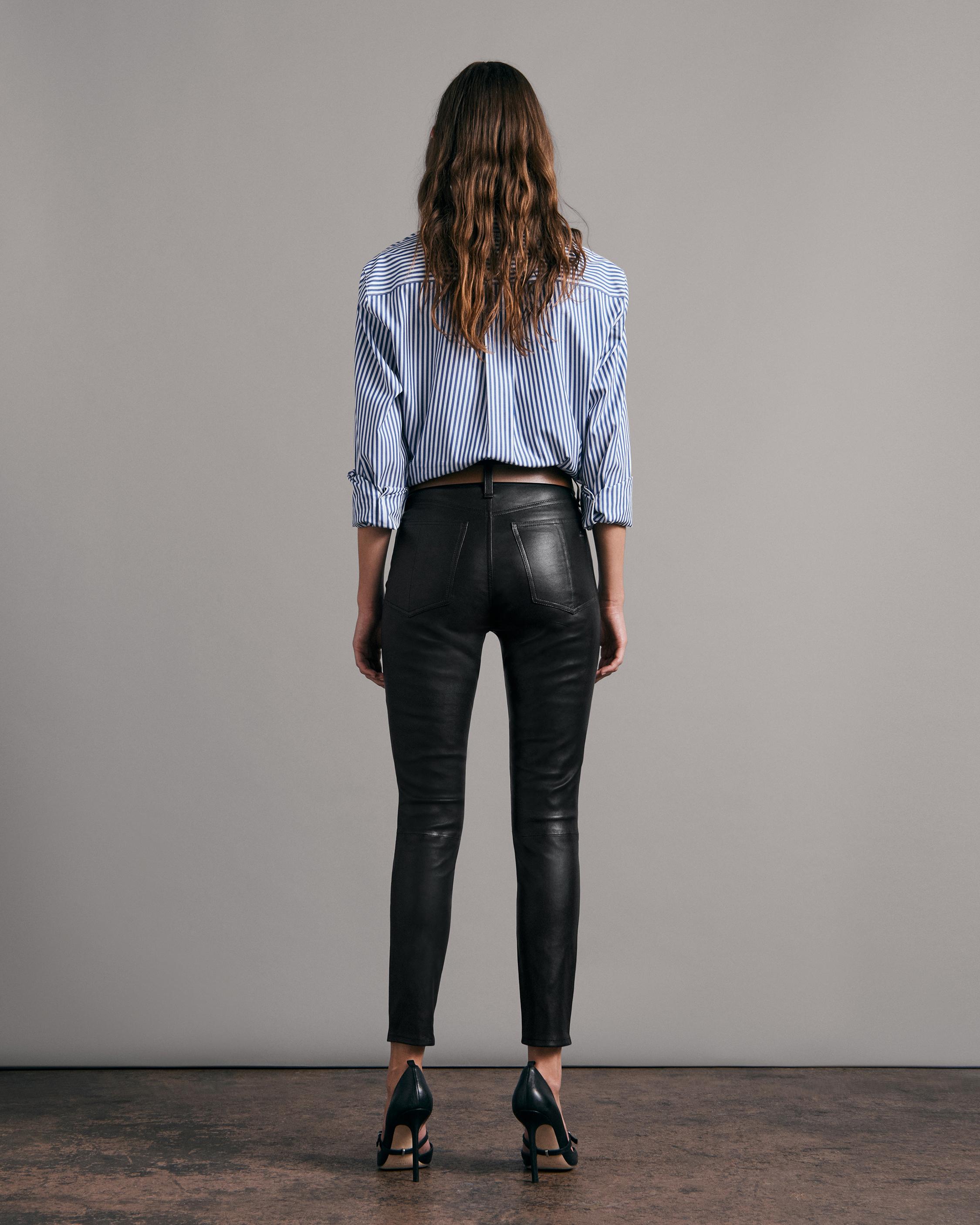 Nina High-Rise Ankle Skinny Leather 