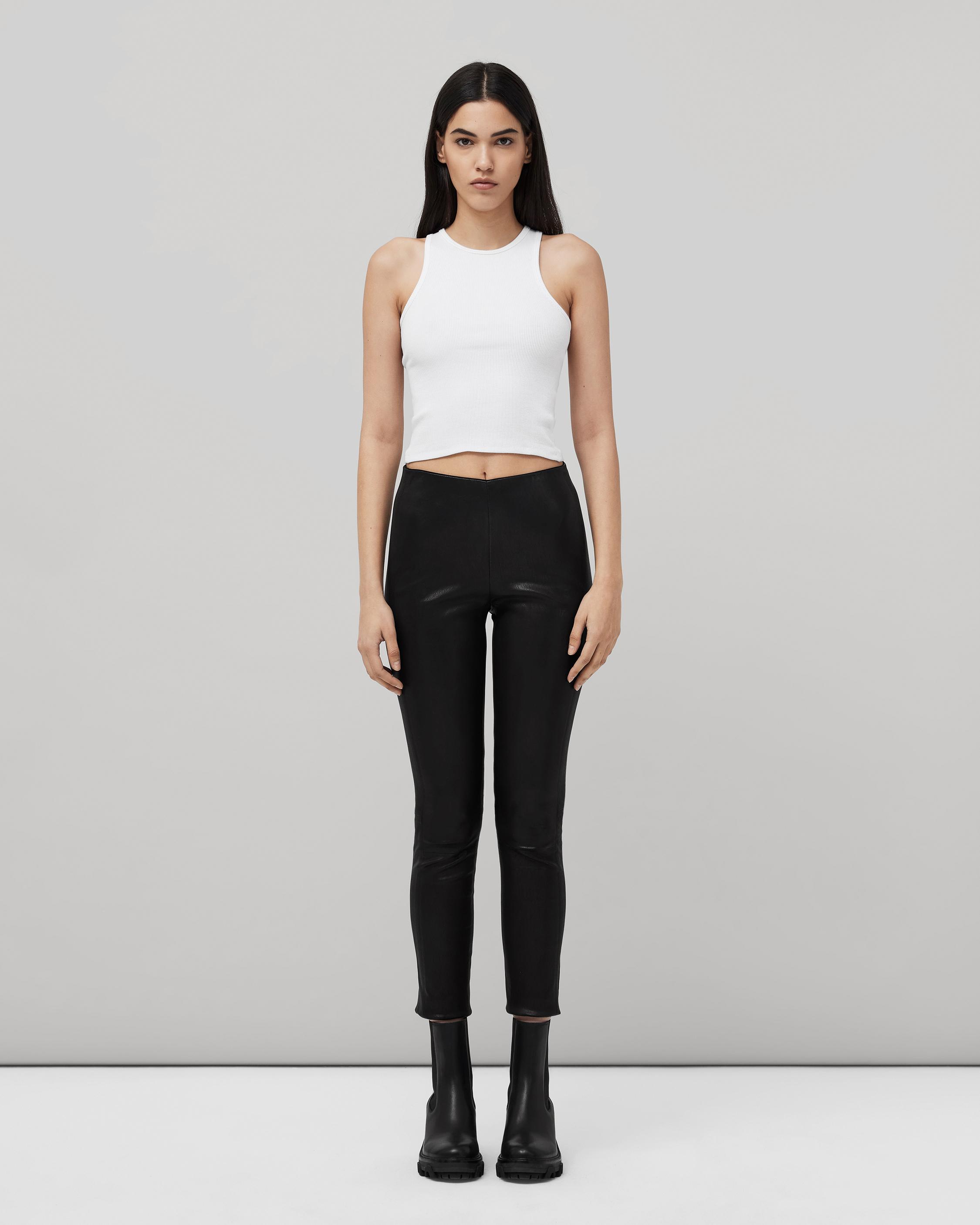 leather ankle pants