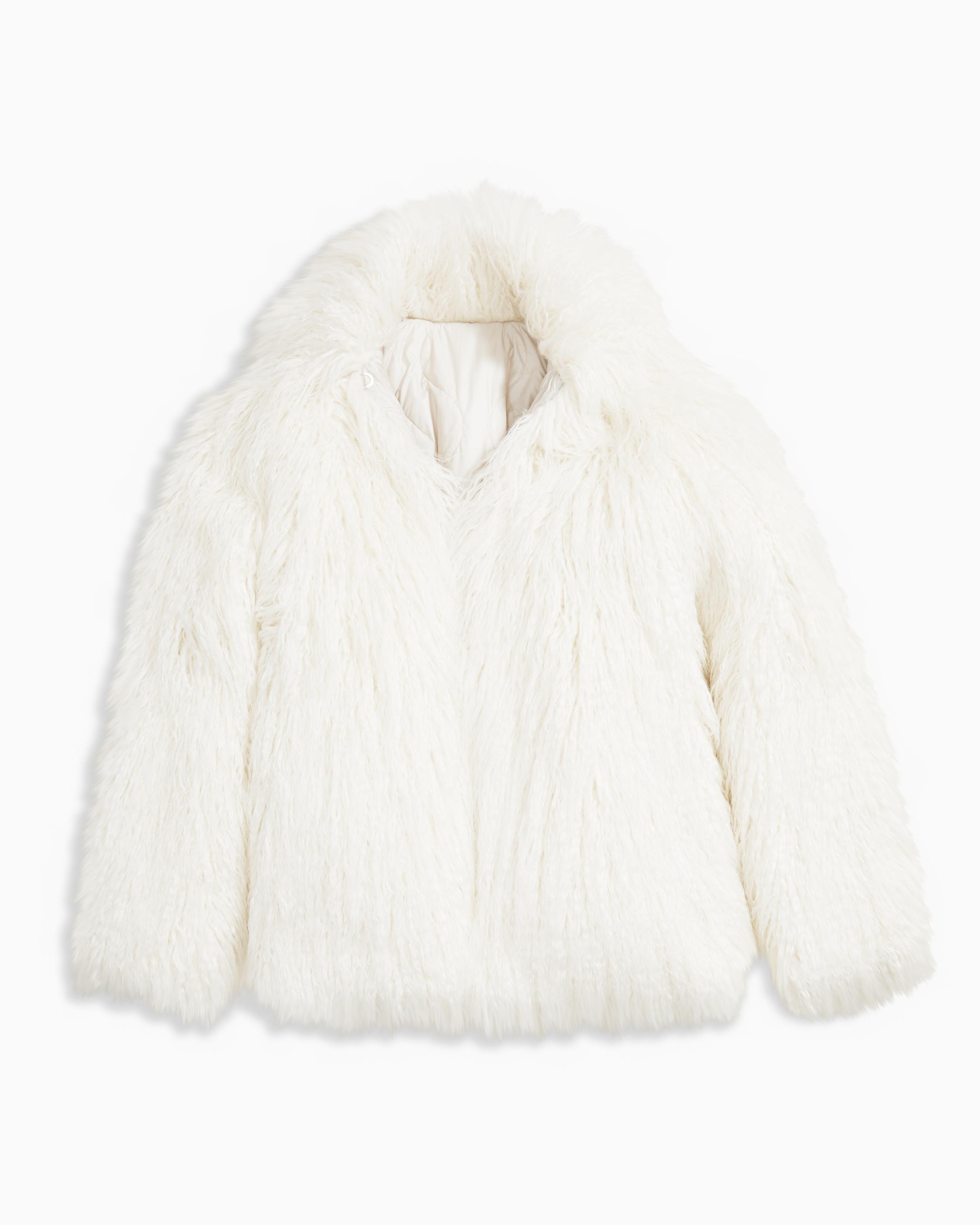 mongolian faux fur coat white