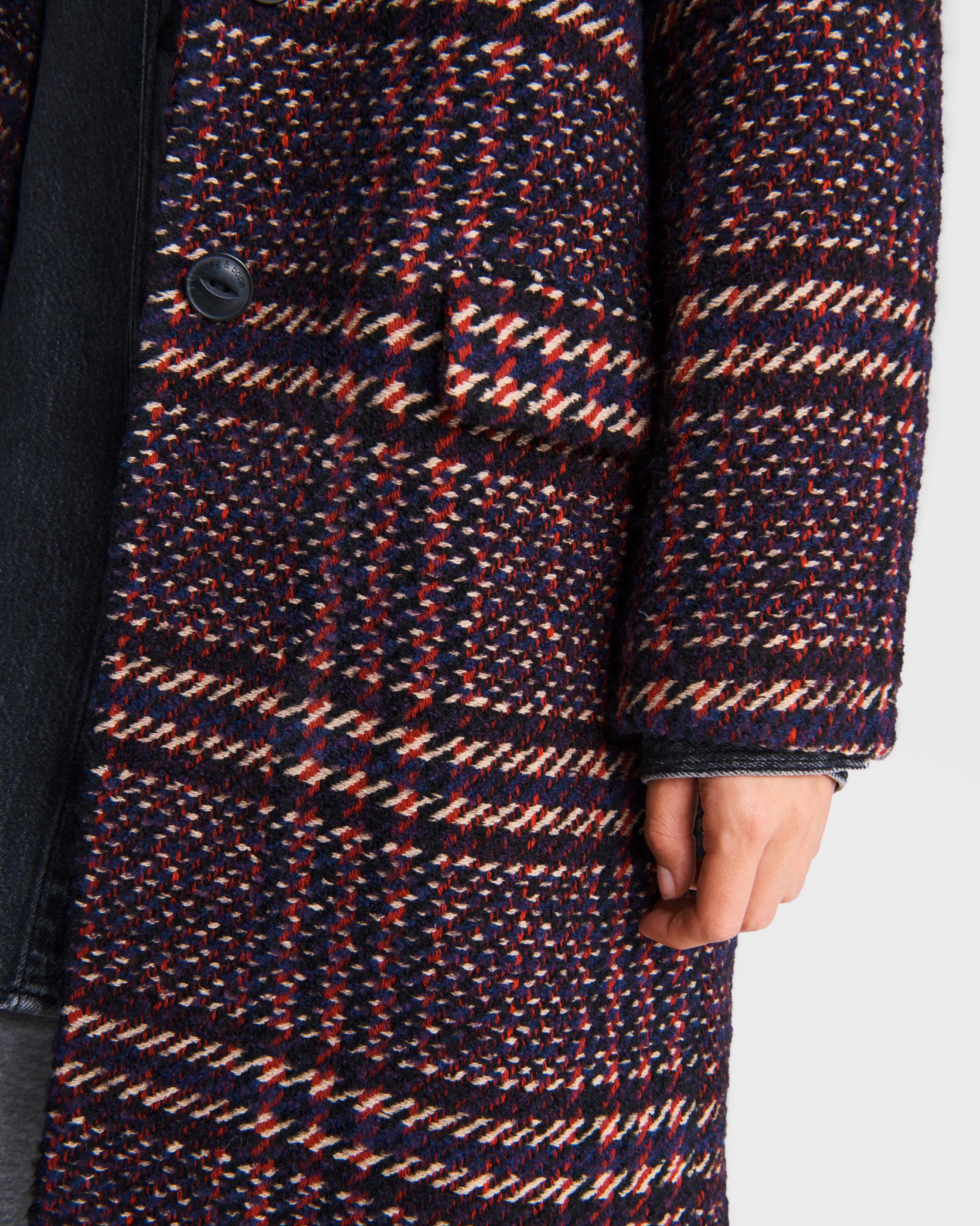 plaid cocoon wool coat