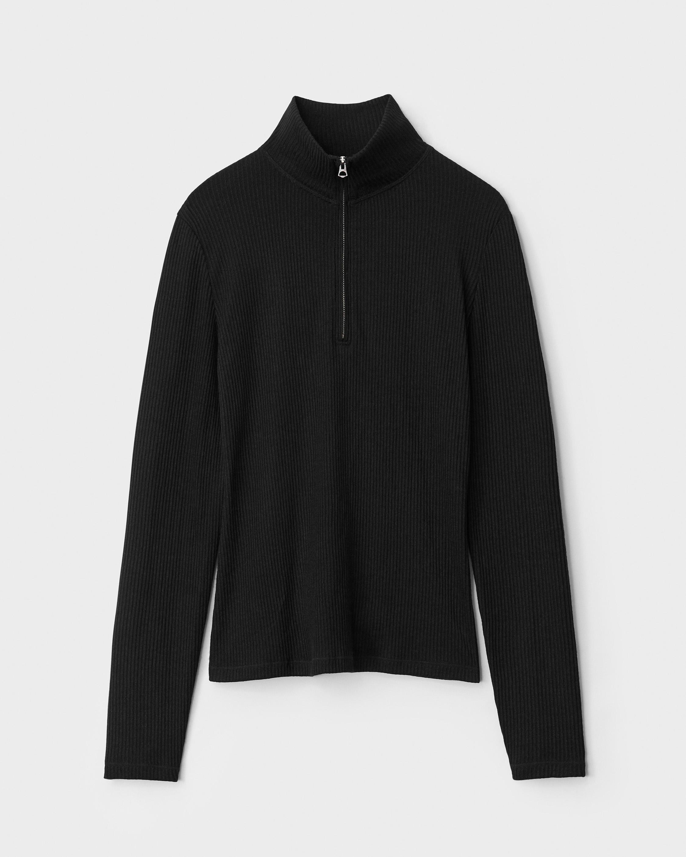 null The Knit Rib Half Zip Turtleneck