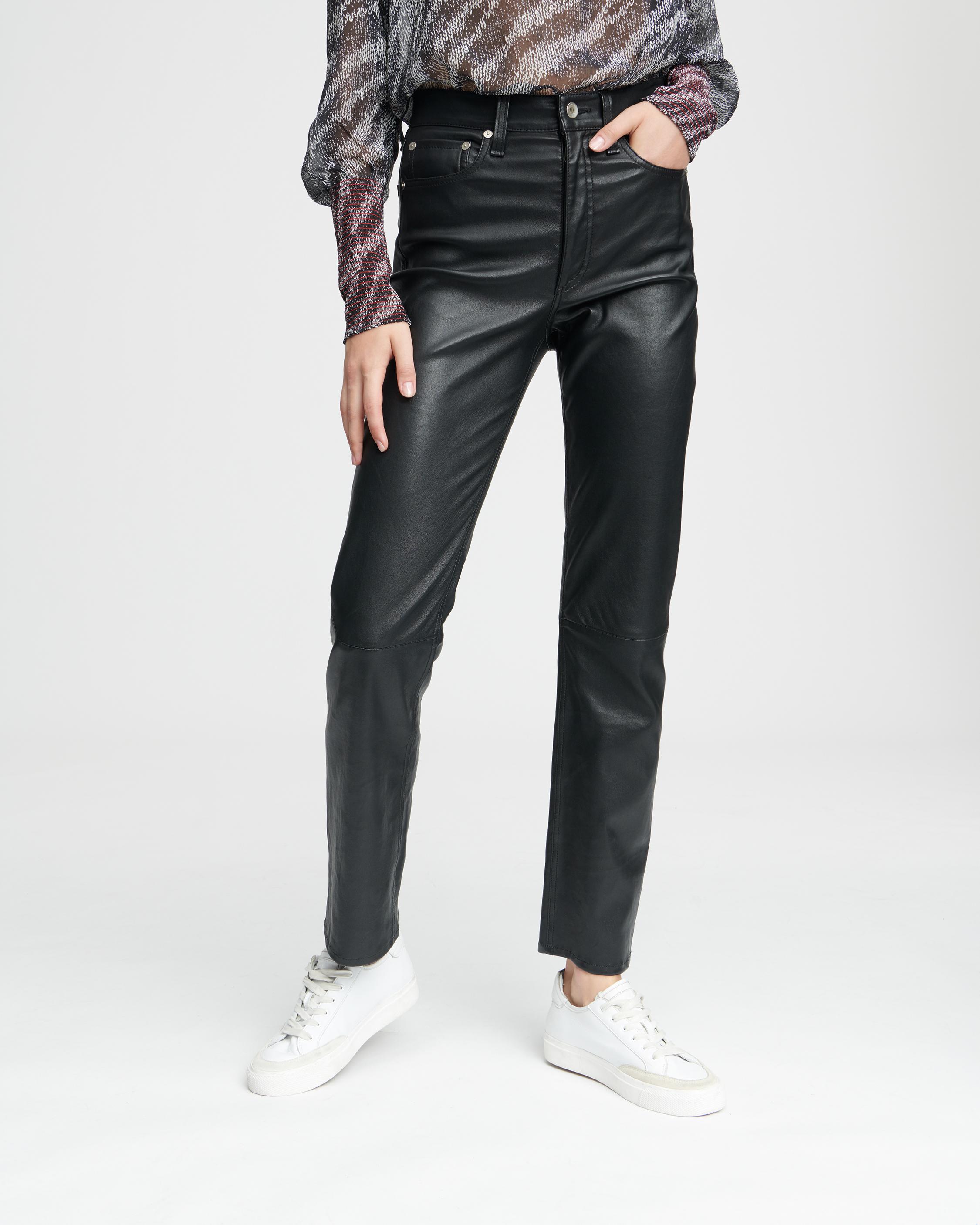 RAG & BONE JANE SUPER HIGH-RISE CIGARETTE LEATHER