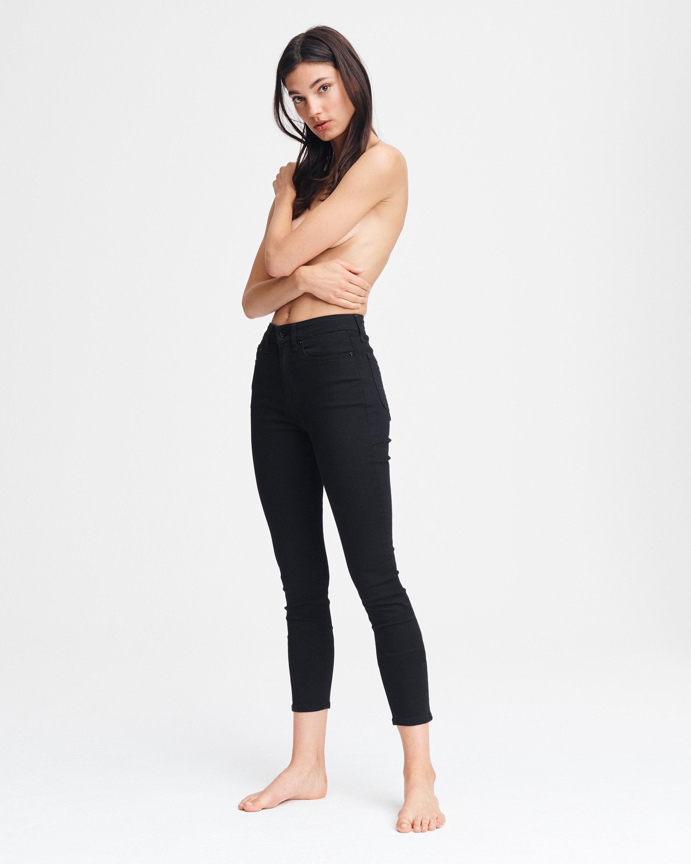 rag and bone high rise ankle skinny black