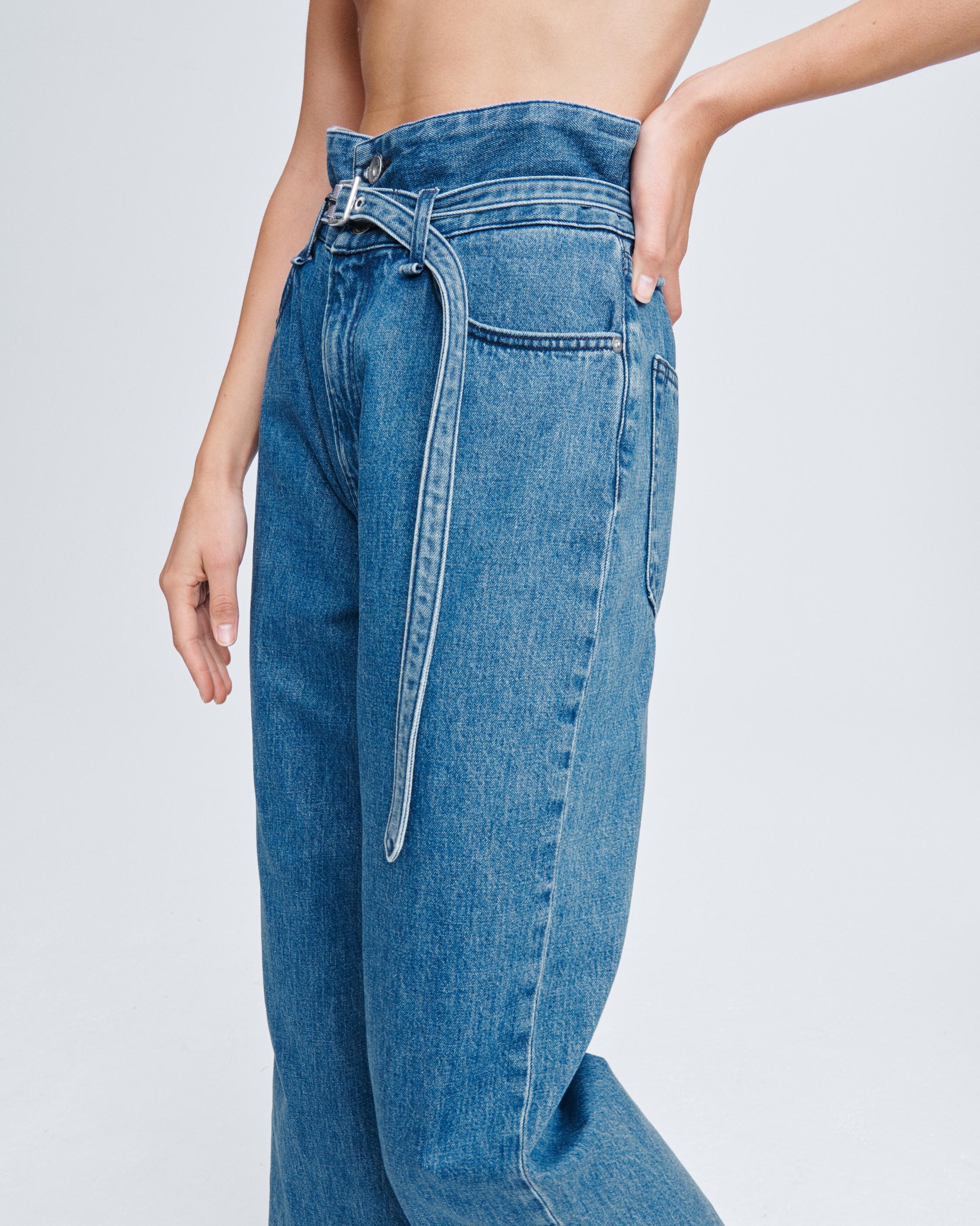 paper bag denim trousers