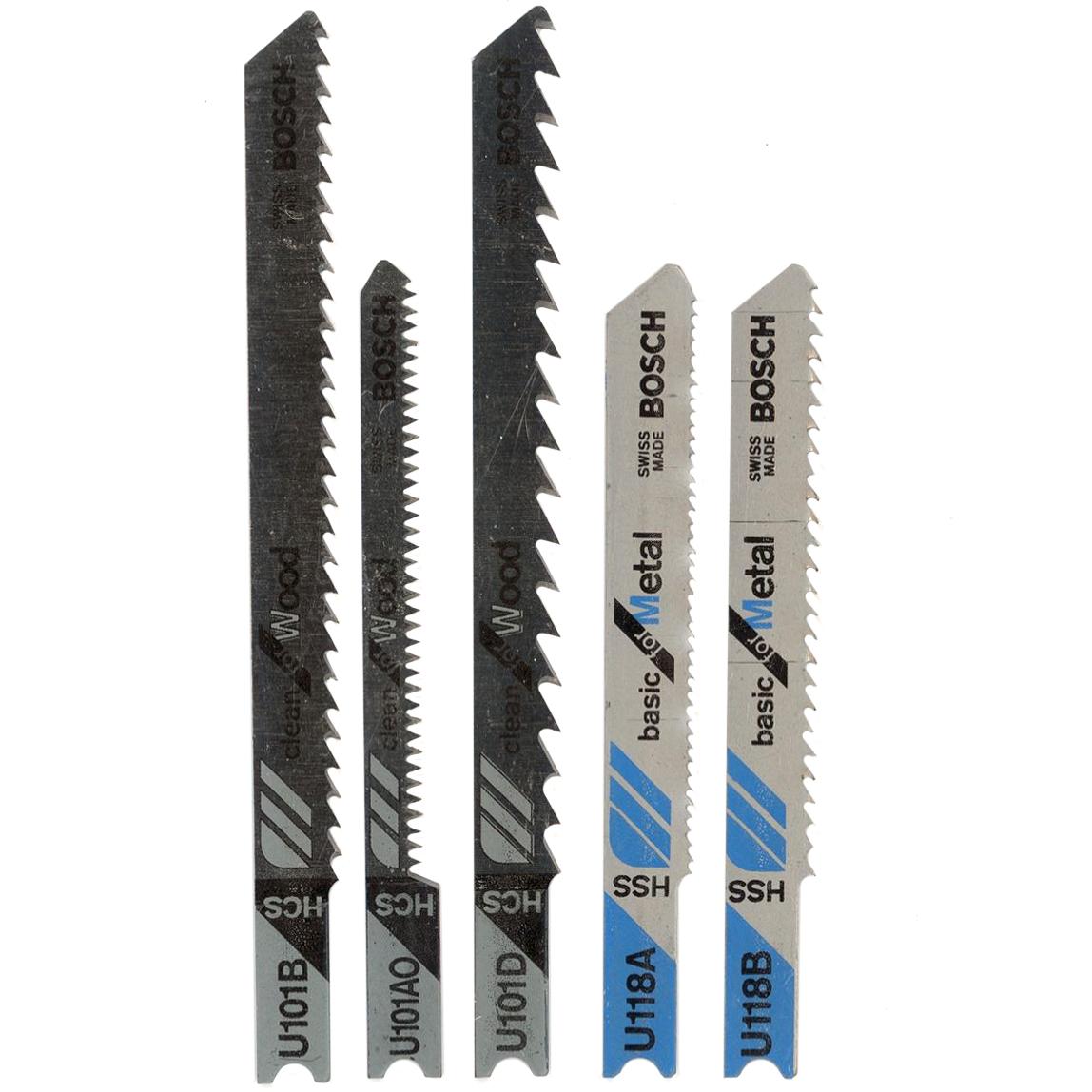 Bosch 5 Piece Assorted U Shank Jig Saw Blade Set Bptu502a5