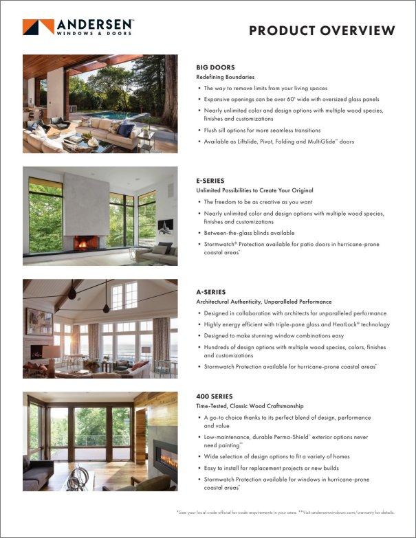 Andersen Product Overview Sheet