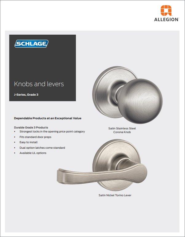 Schlage® J-Series Knobs & Levers