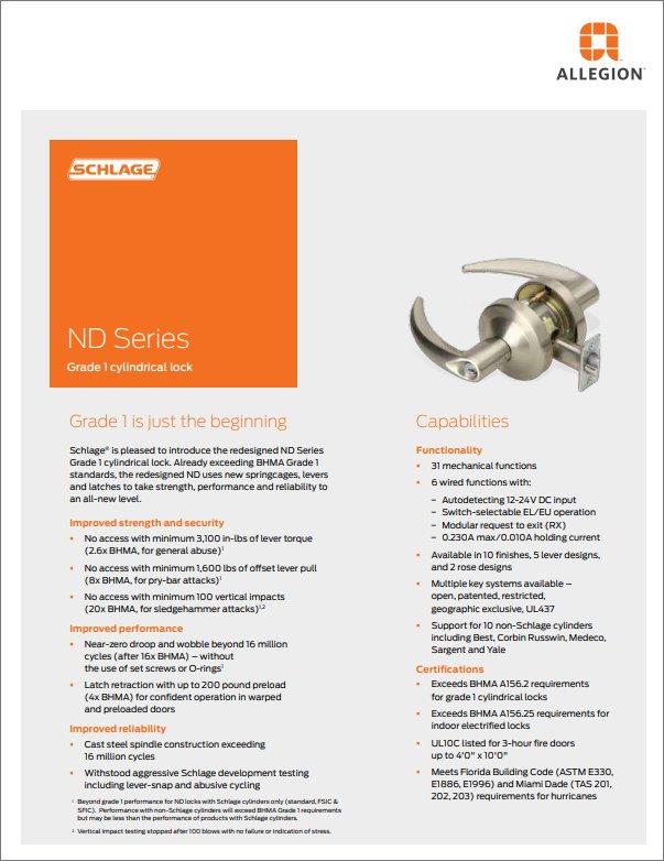 Schlage® ND-Series Cylindrical Lock