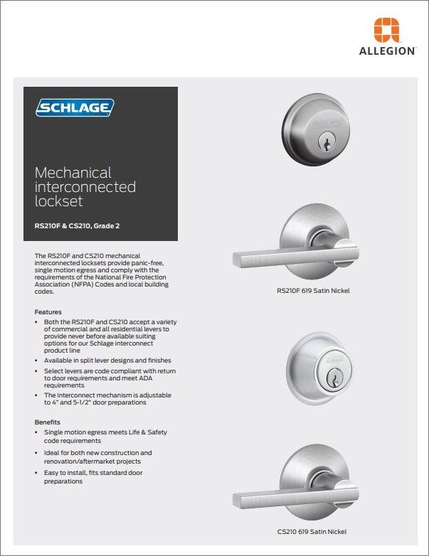 Schlage® Mechanical Interconnected Lockset