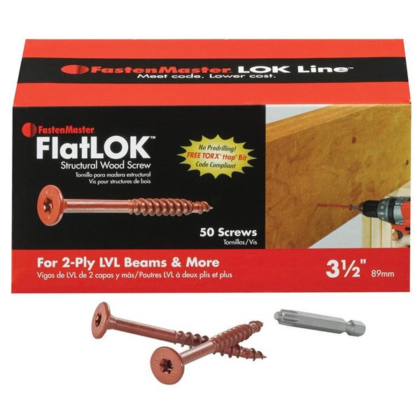 FastenMaster Flatlok No L #40 Torx ttap Wood Screws 50 pc. 14 x 2-7/8 in 