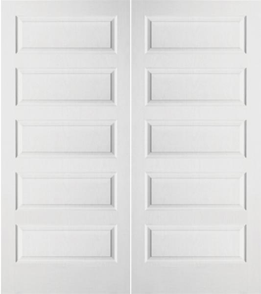 Prehung Interior Double Rockport 5 Panel Door W Ball Catch