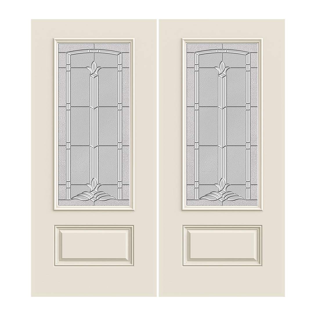 Prehung Exterior Smooth Pro Double Doors W 3 4 Lite Bristol Glass