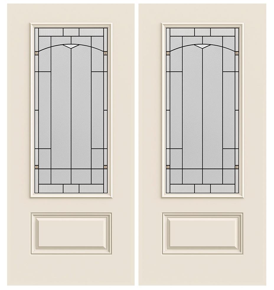 Prehung Exterior Smooth Pro Double Doors W 3 4 Lite Topaz Glass