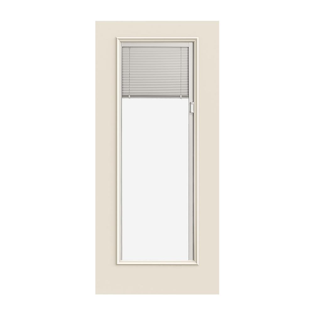 Prehung Exterior Smooth Pro Full Lite Door W Blinds