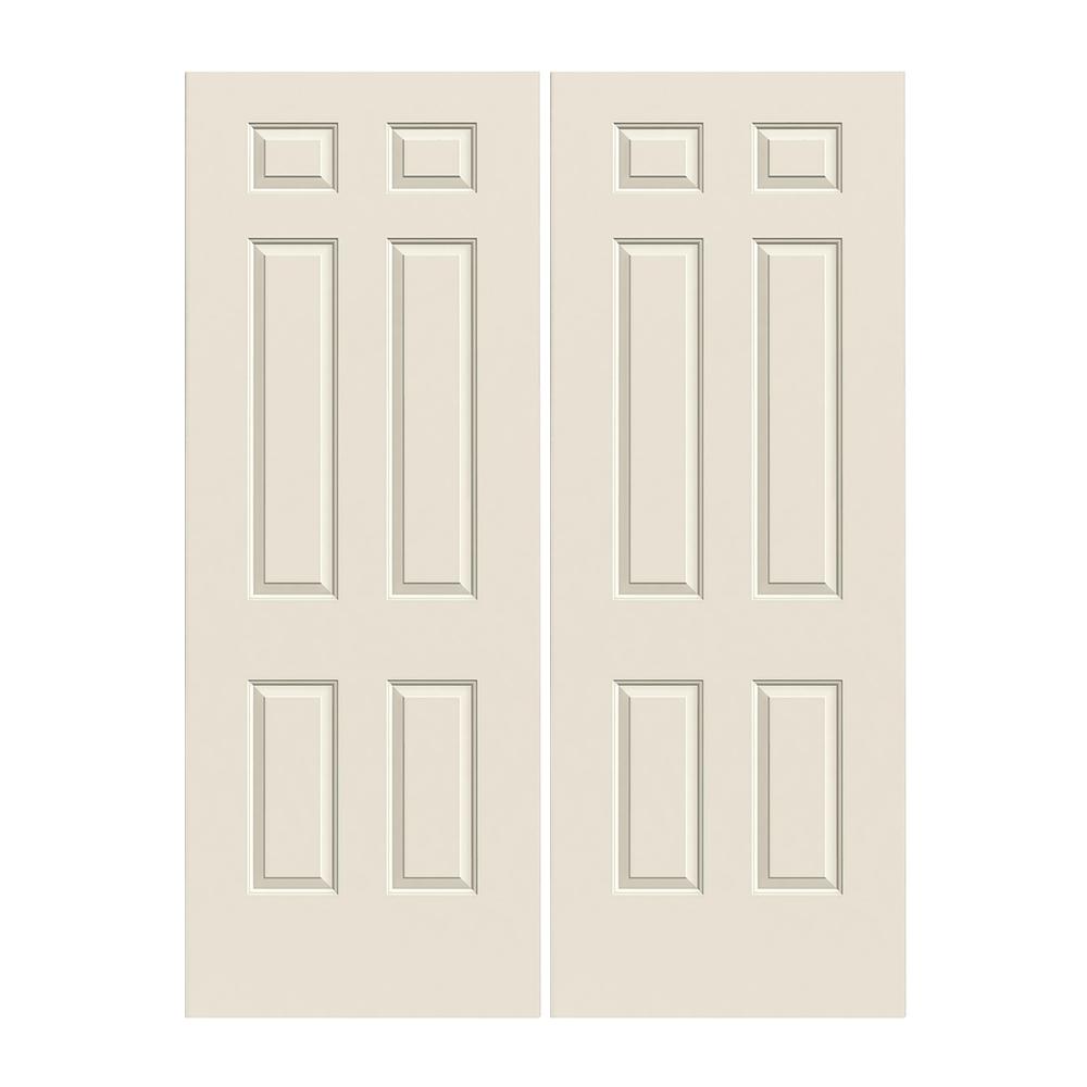 Prehung Exterior Steel 6 Panel Double Doors Ws60060tramp180dbsn