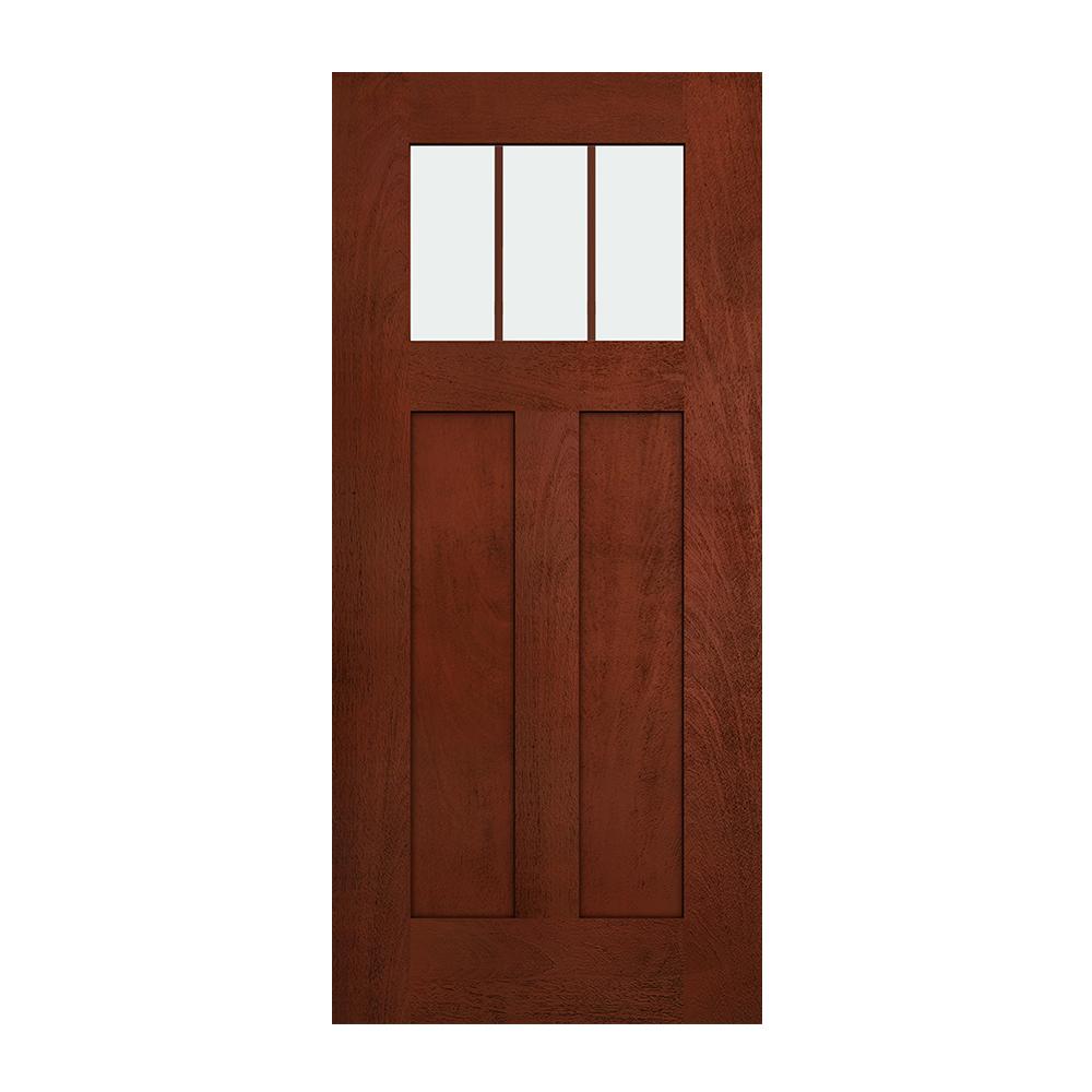 Prehung Exterior Design Pro 2 Panel 3 Lite Craftsman Door W
